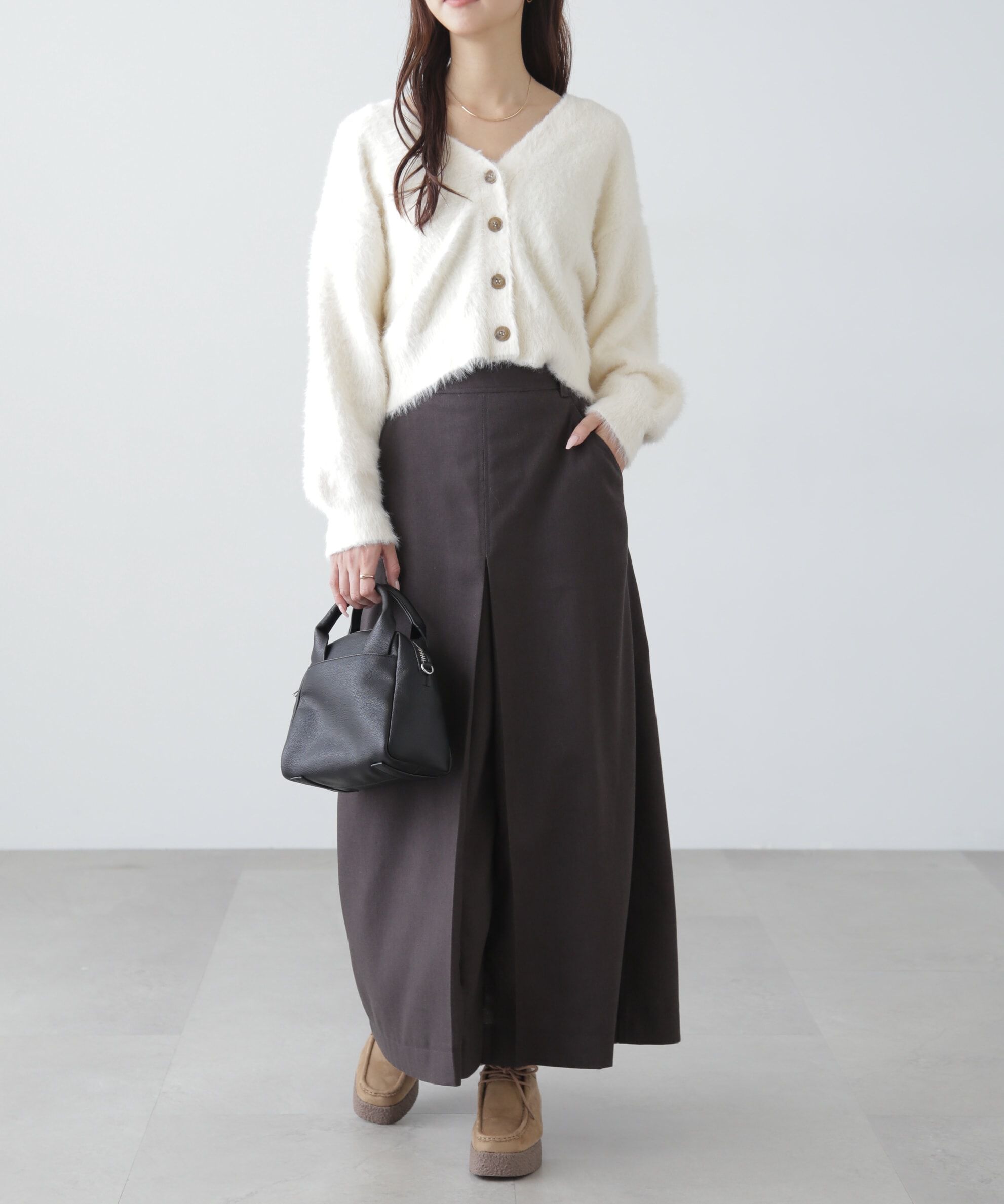  「フロントボックスタックマキシスカート」|スカート|