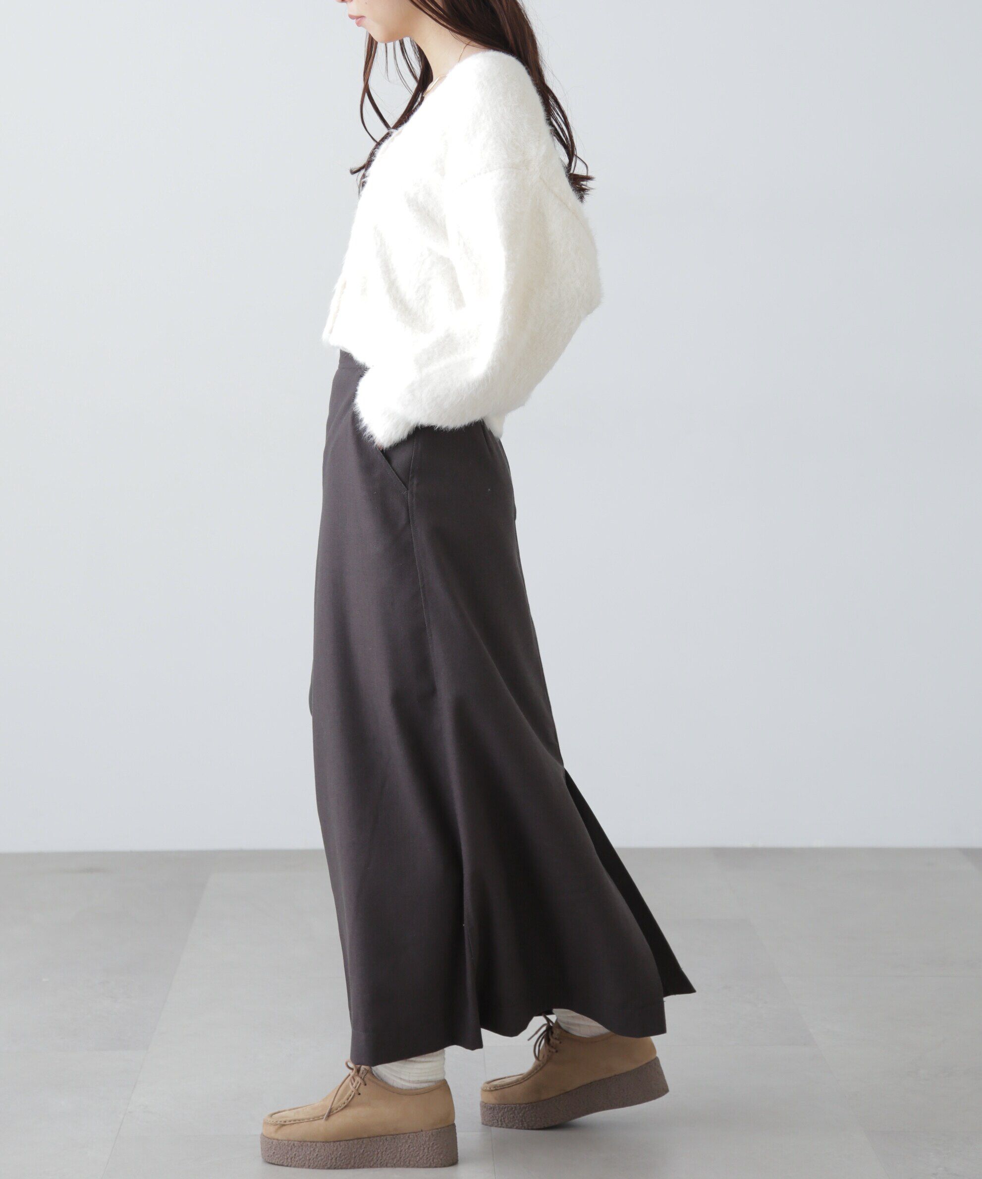  「フロントボックスタックマキシスカート」|スカート|