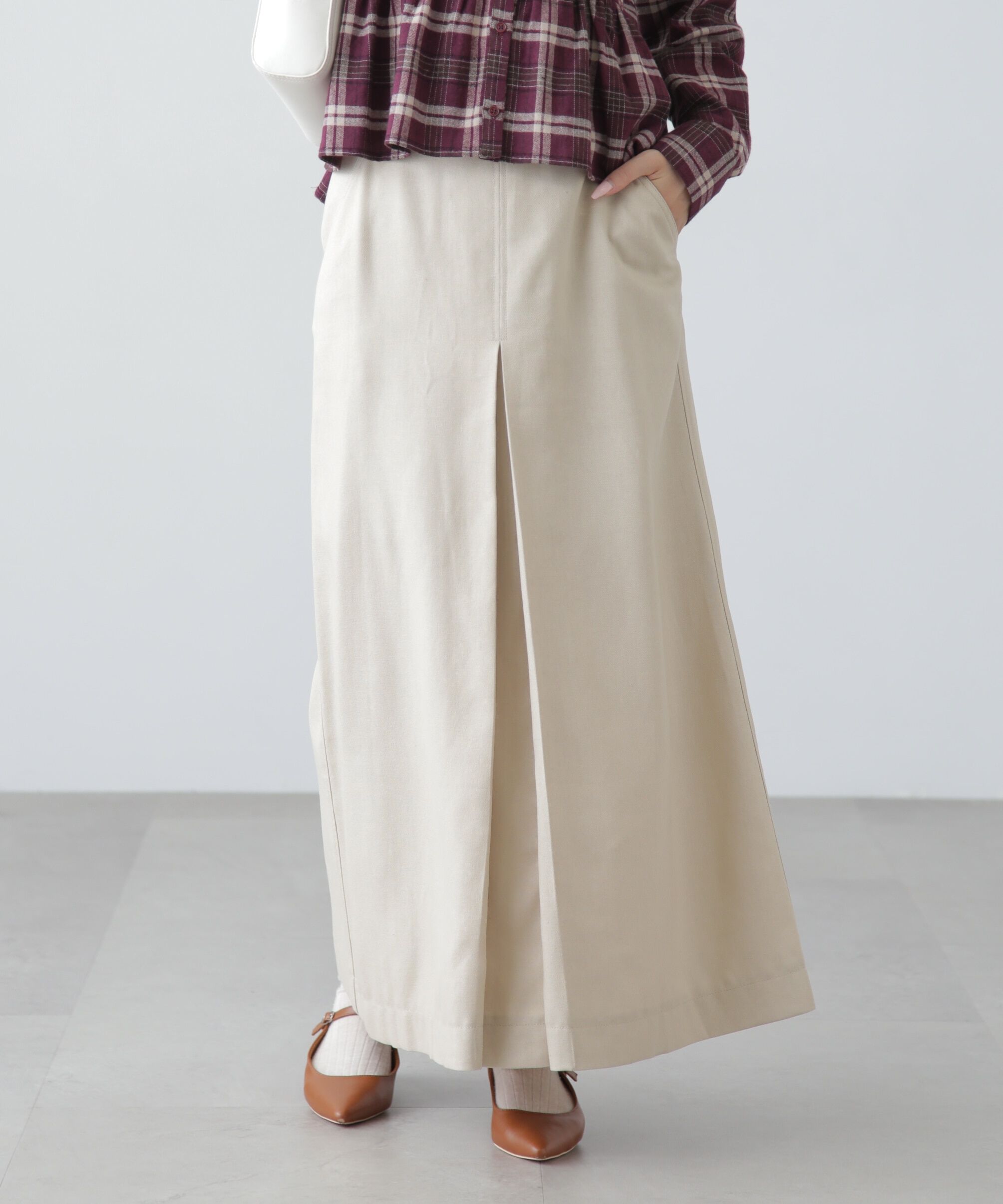  「フロントボックスタックマキシスカート」|スカート|