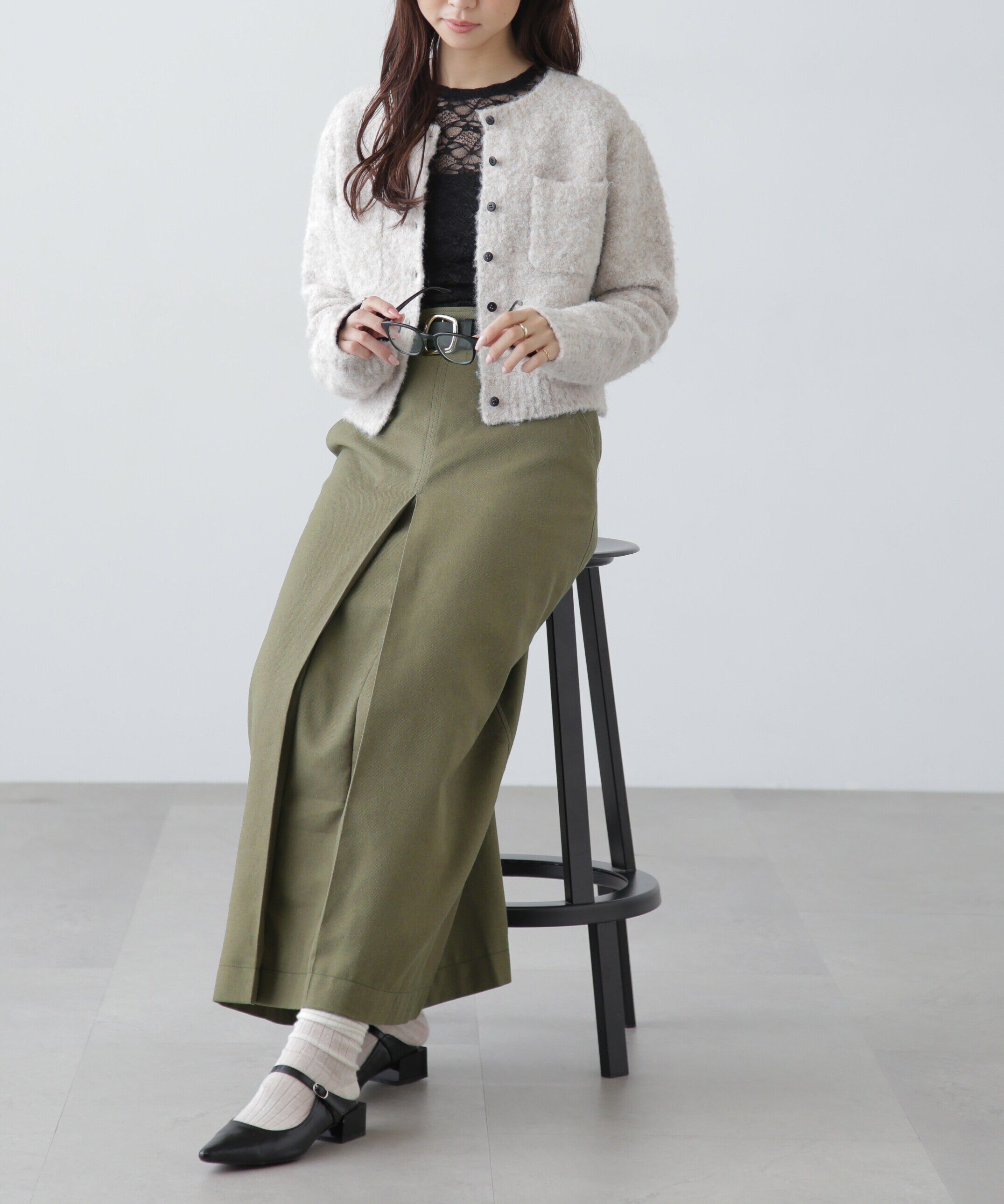  「フロントボックスタックマキシスカート」|スカート|