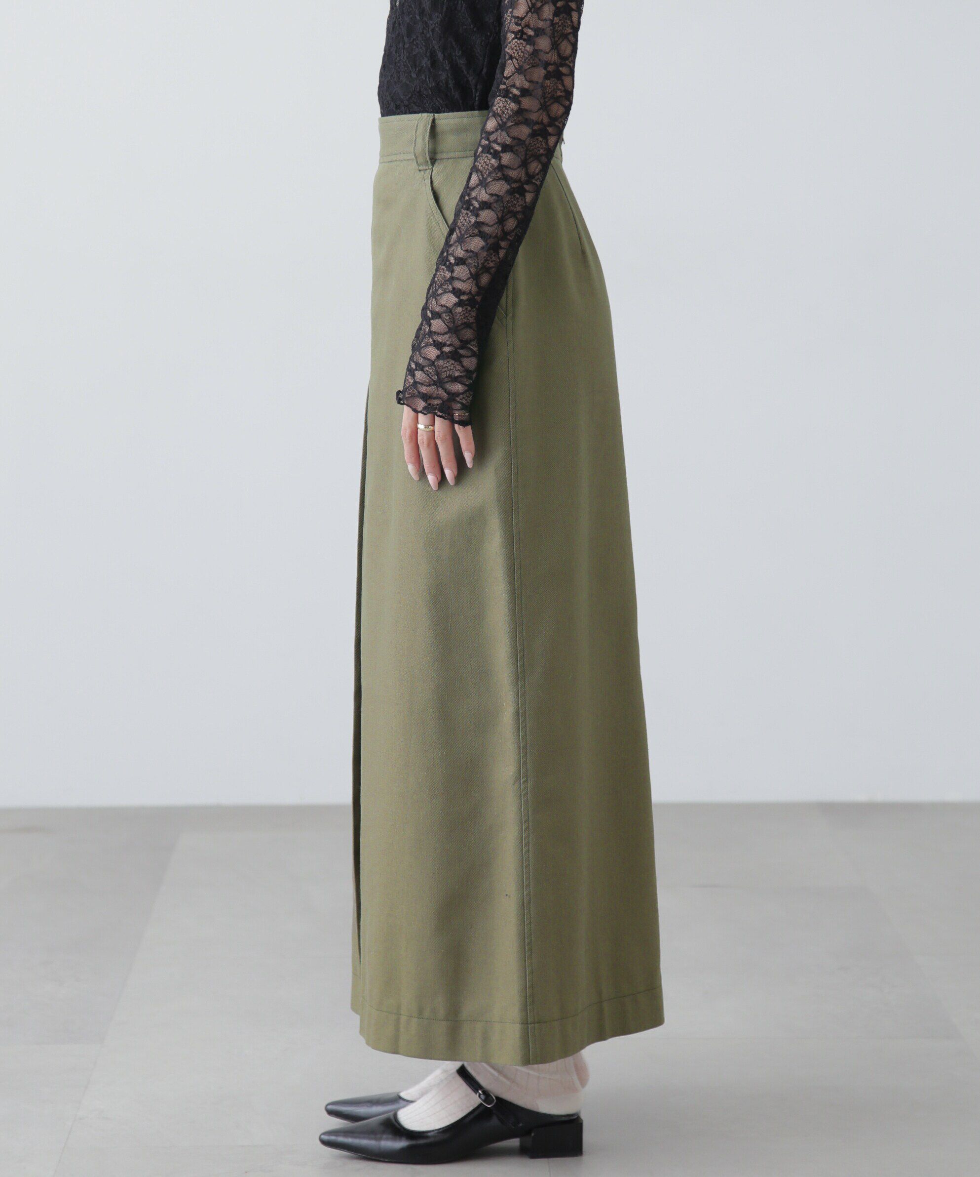  「フロントボックスタックマキシスカート」|スカート|