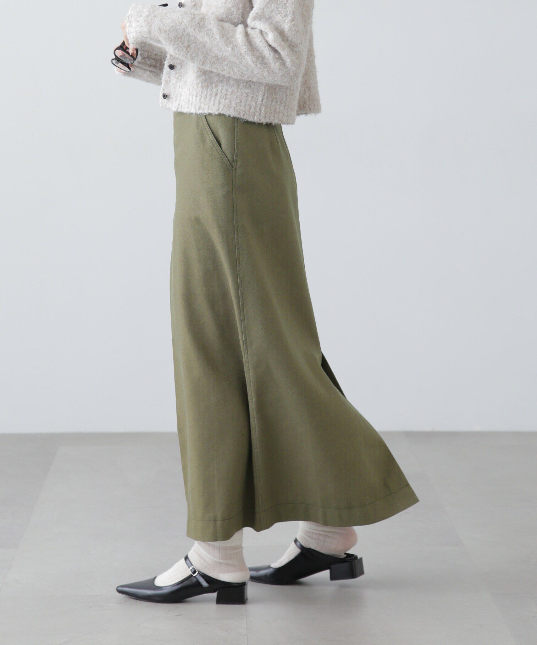  「フロントボックスタックマキシスカート」|スカート|