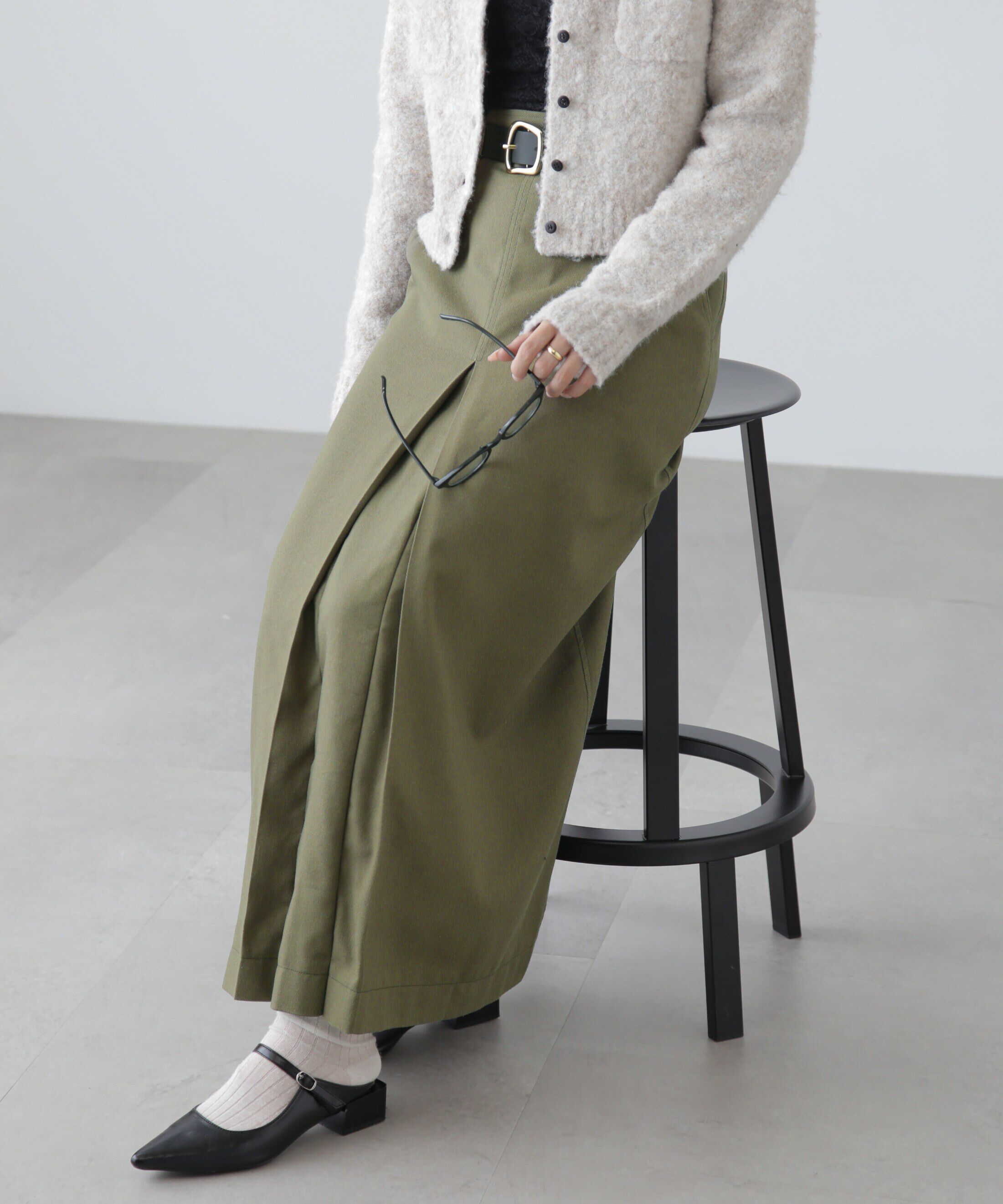  「フロントボックスタックマキシスカート」|スカート|