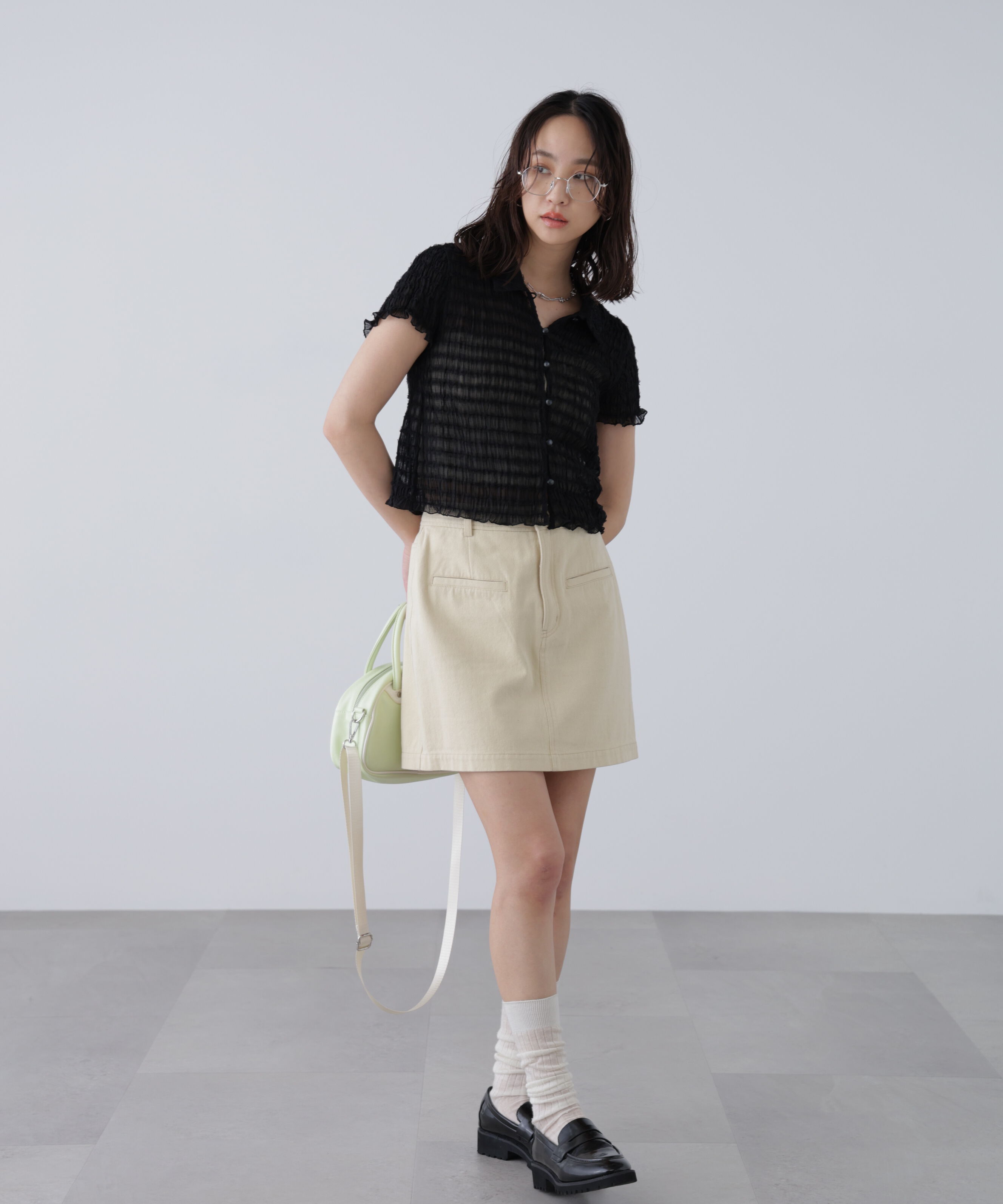  「〈セットアップ対応〉ウォッシュドミニスカート」|スカート|