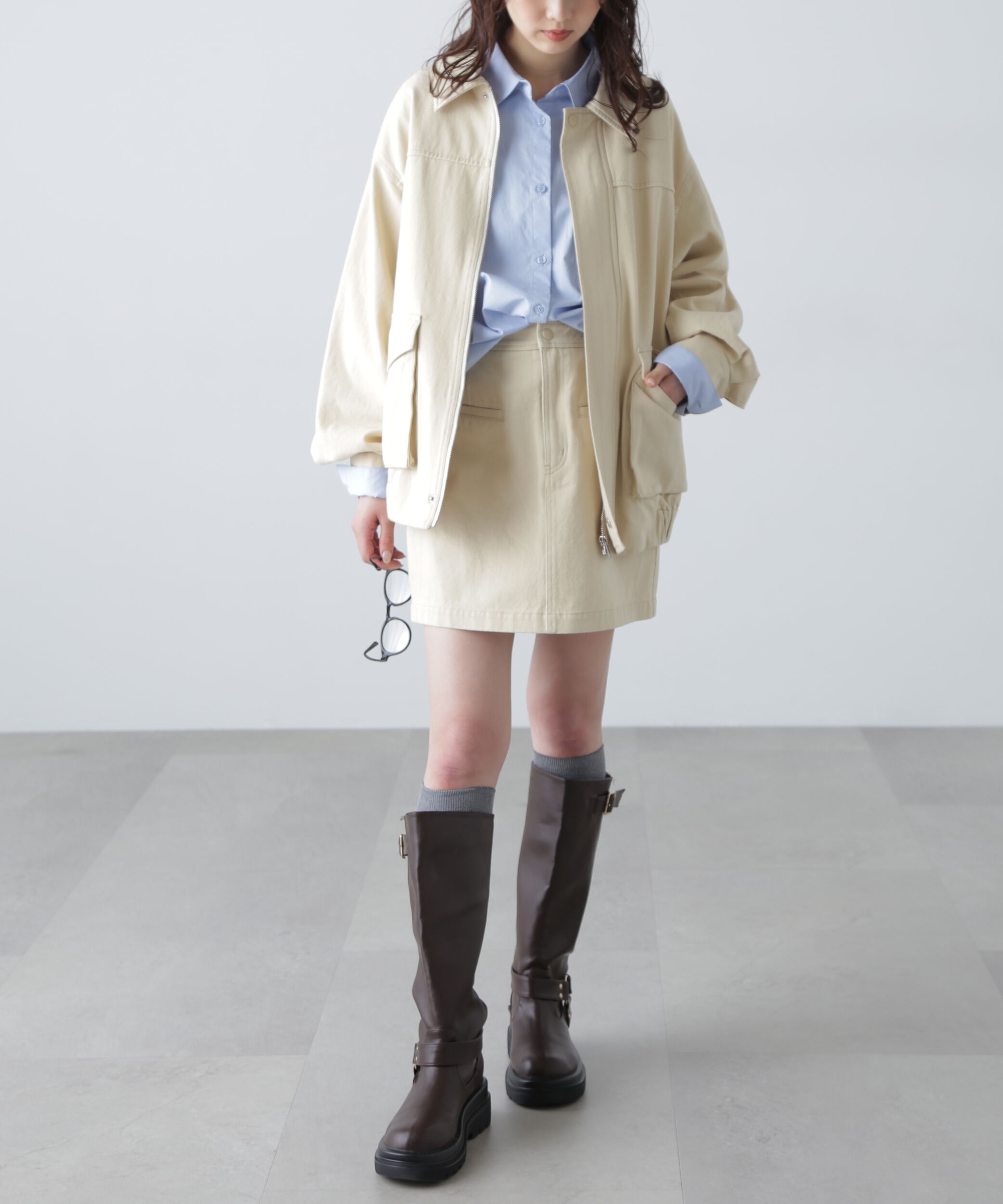  「〈セットアップ対応〉ウォッシュドミニスカート」|スカート|