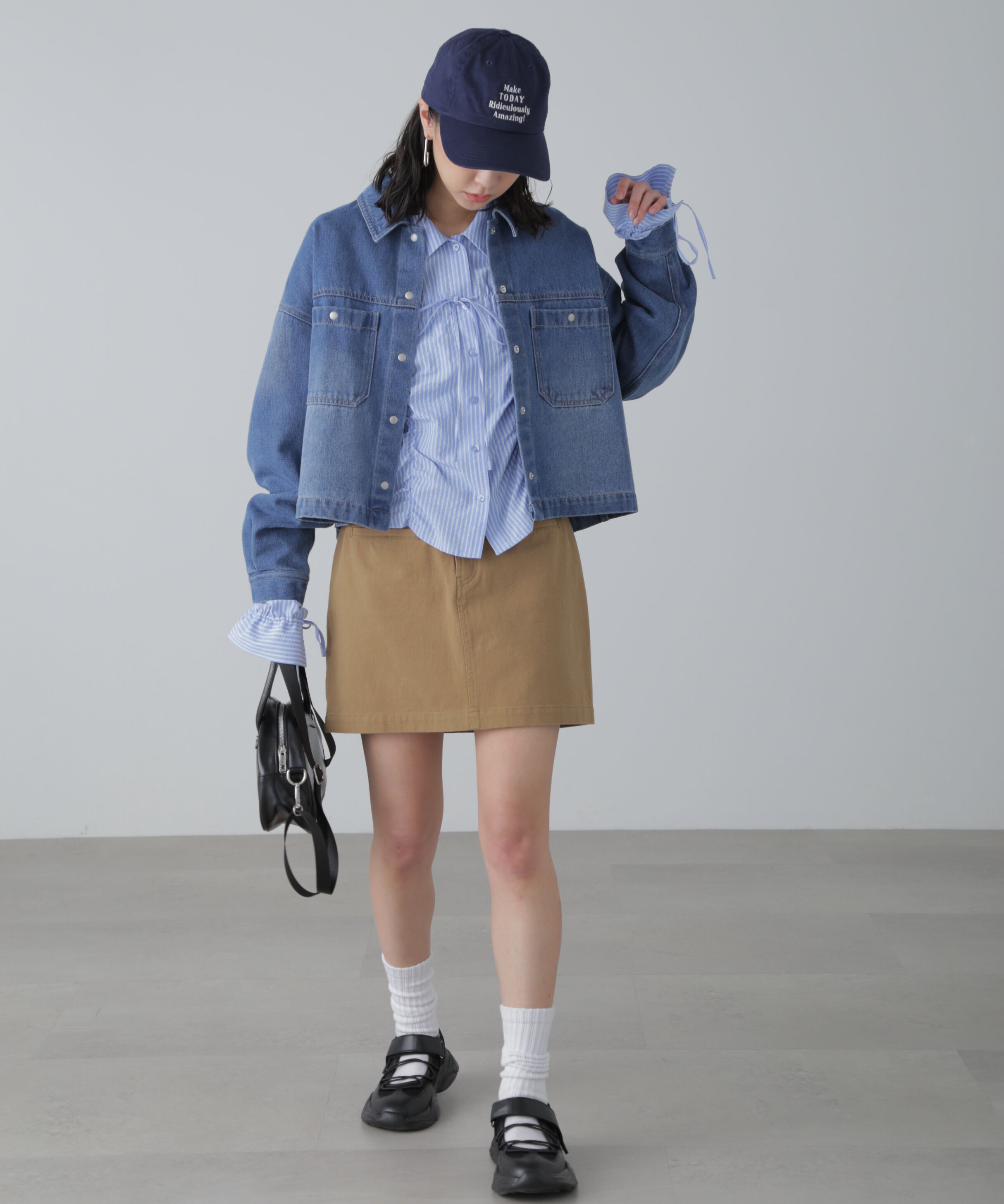  「〈セットアップ対応〉ウォッシュドミニスカート」|スカート|