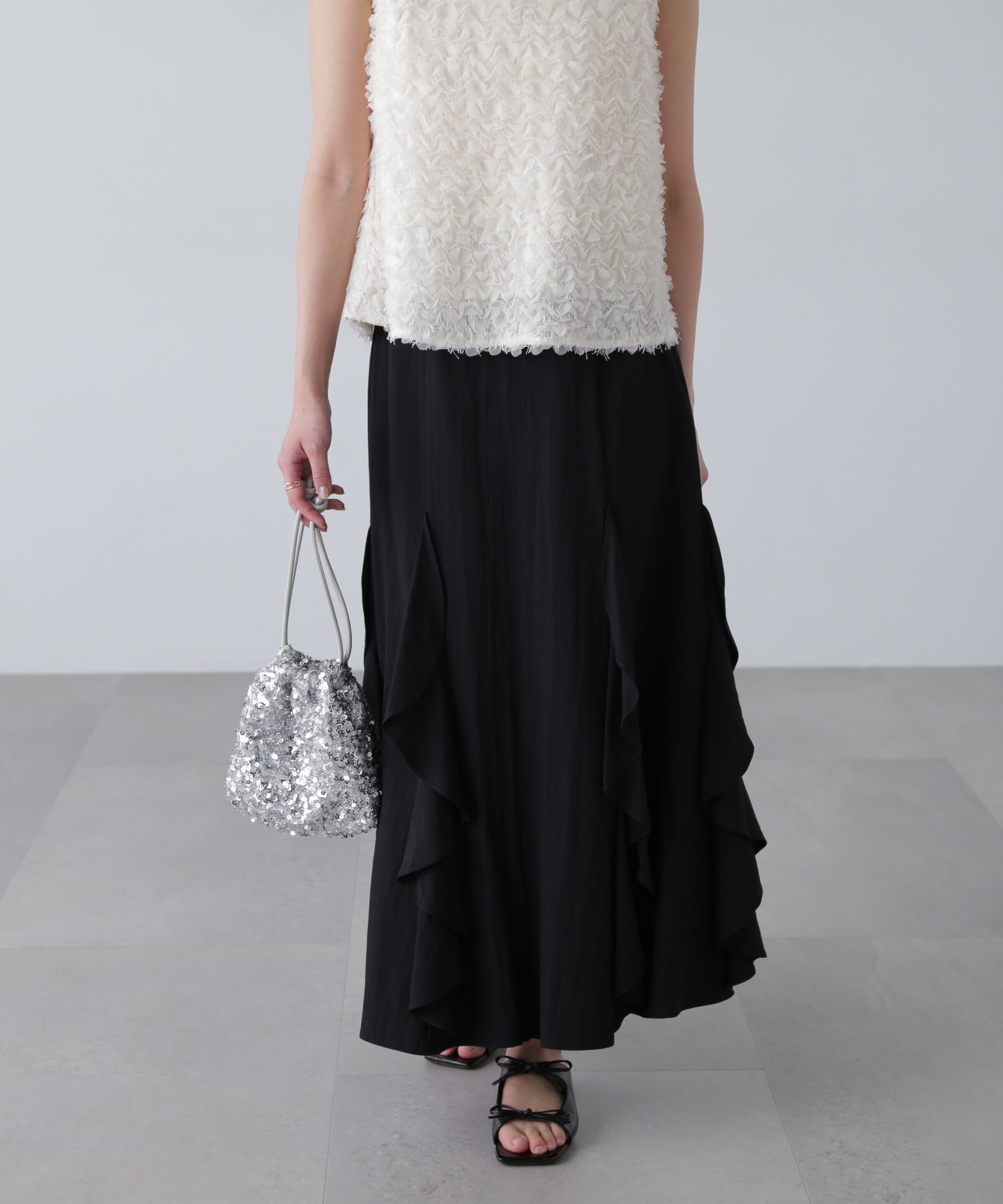  「パネルラッフルフリルマーメイドスカート」|スカート|スミクロ