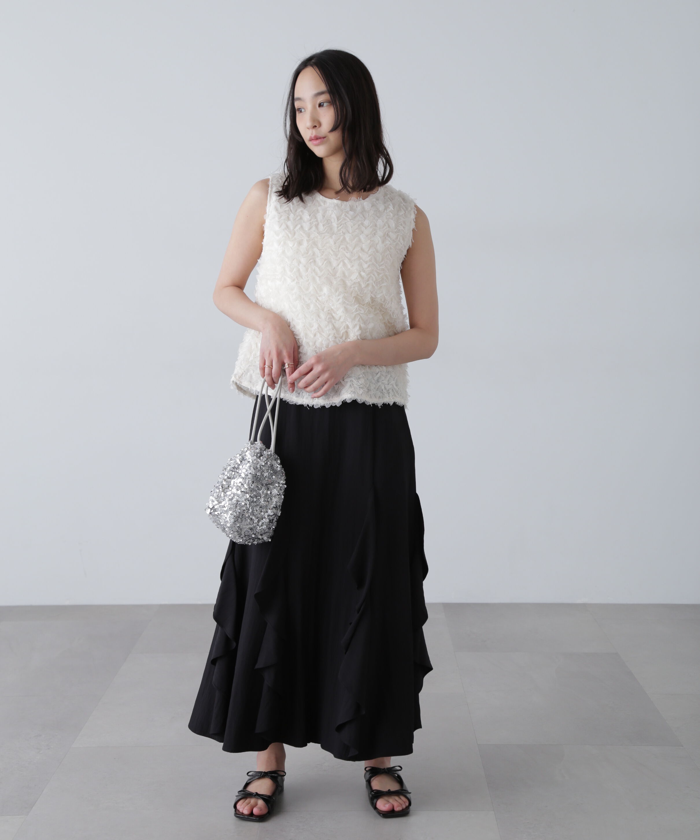  「パネルラッフルフリルマーメイドスカート」|スカート|