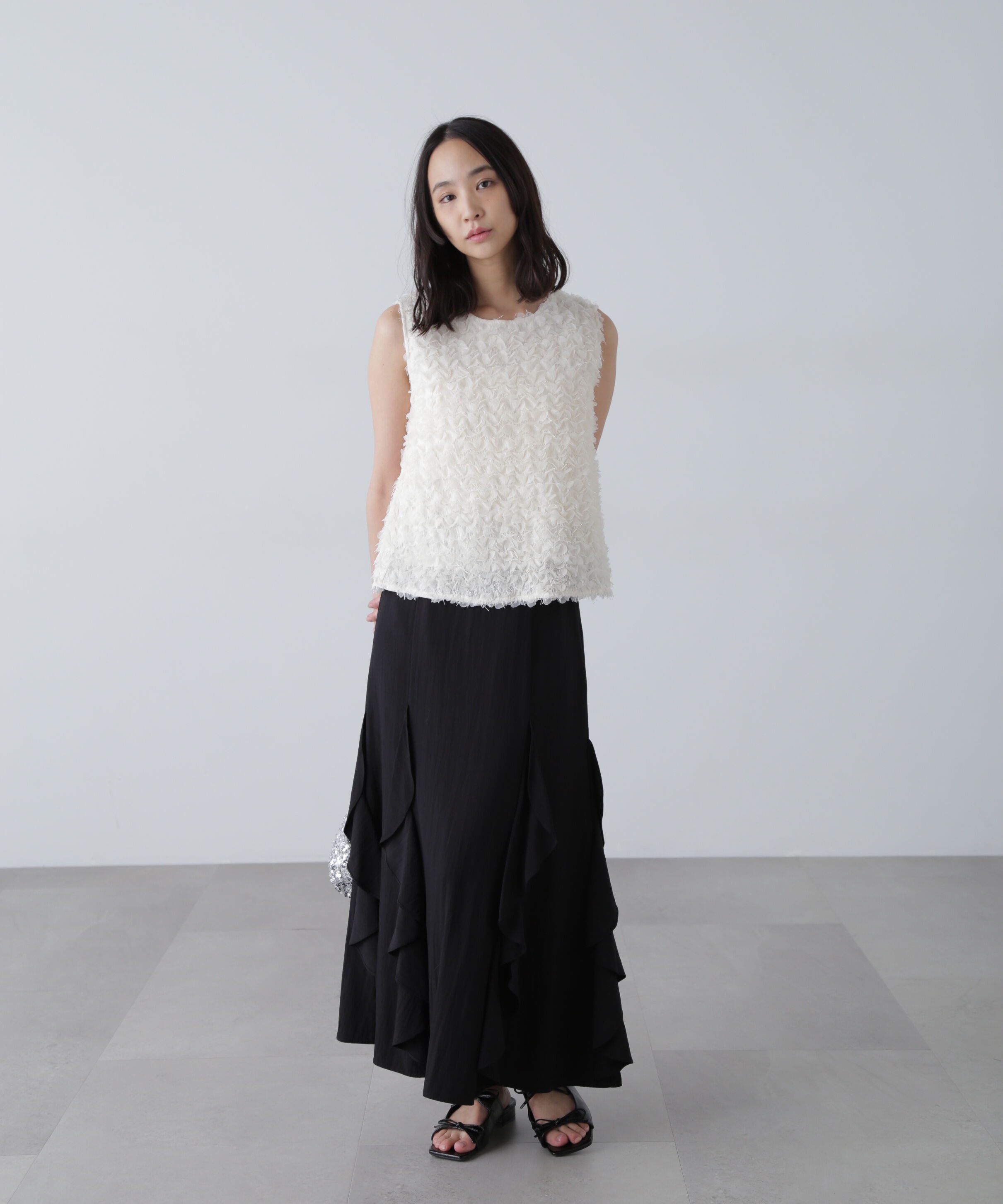  「パネルラッフルフリルマーメイドスカート」|スカート|