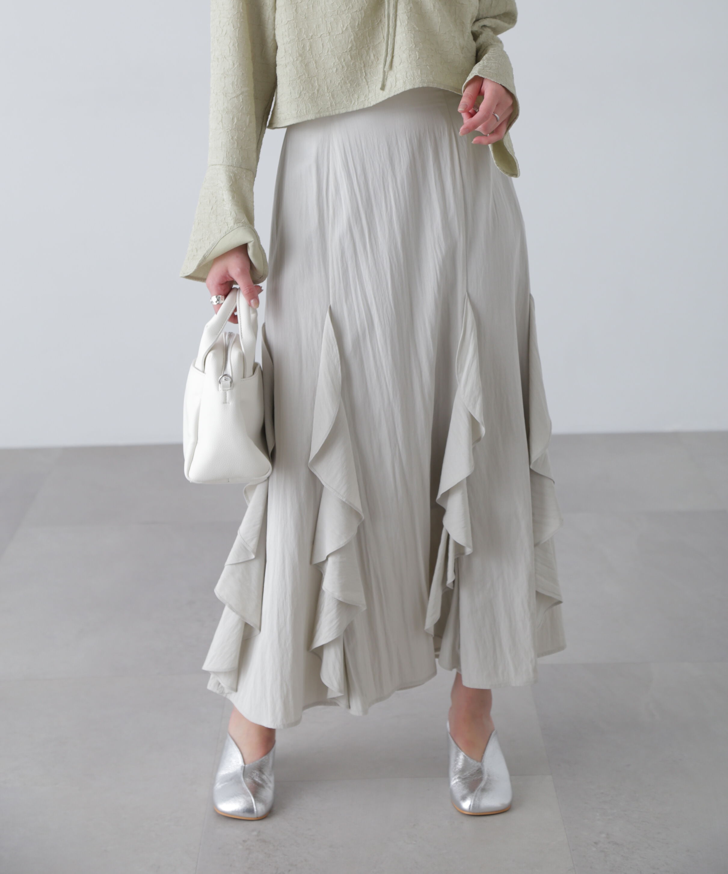  「パネルラッフルフリルマーメイドスカート」|スカート|アイボリー
