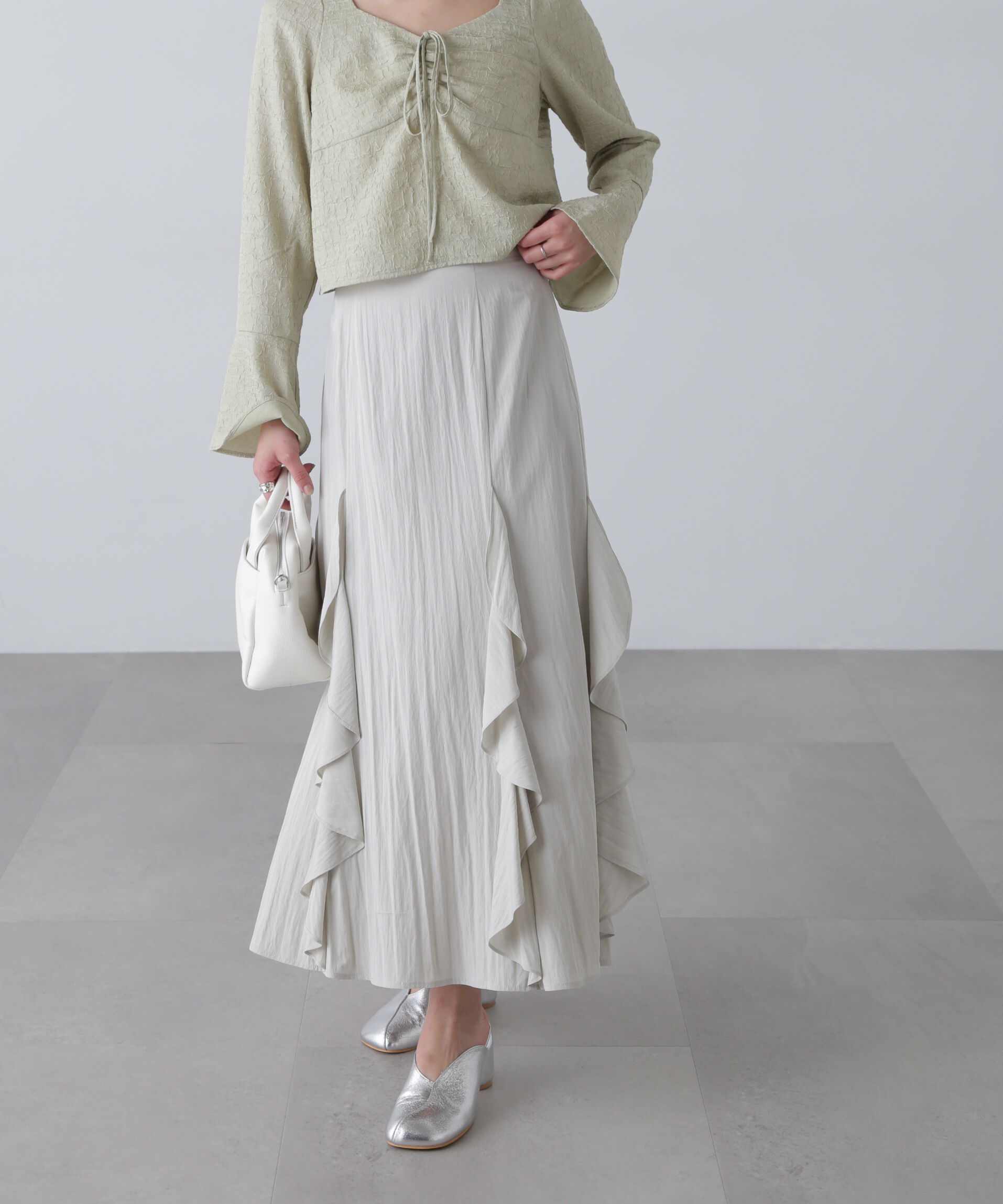  「パネルラッフルフリルマーメイドスカート」|スカート|