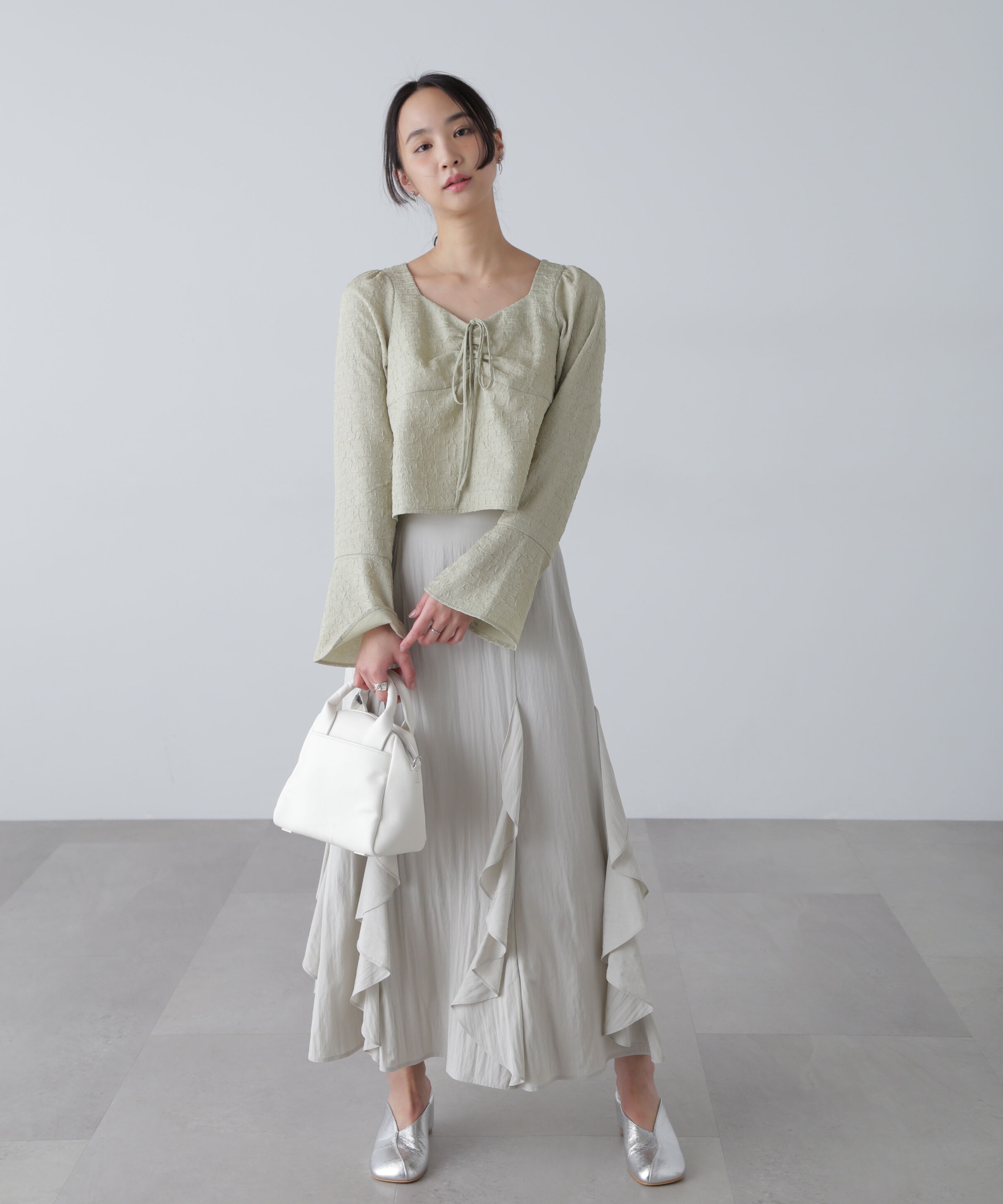  「パネルラッフルフリルマーメイドスカート」|スカート|