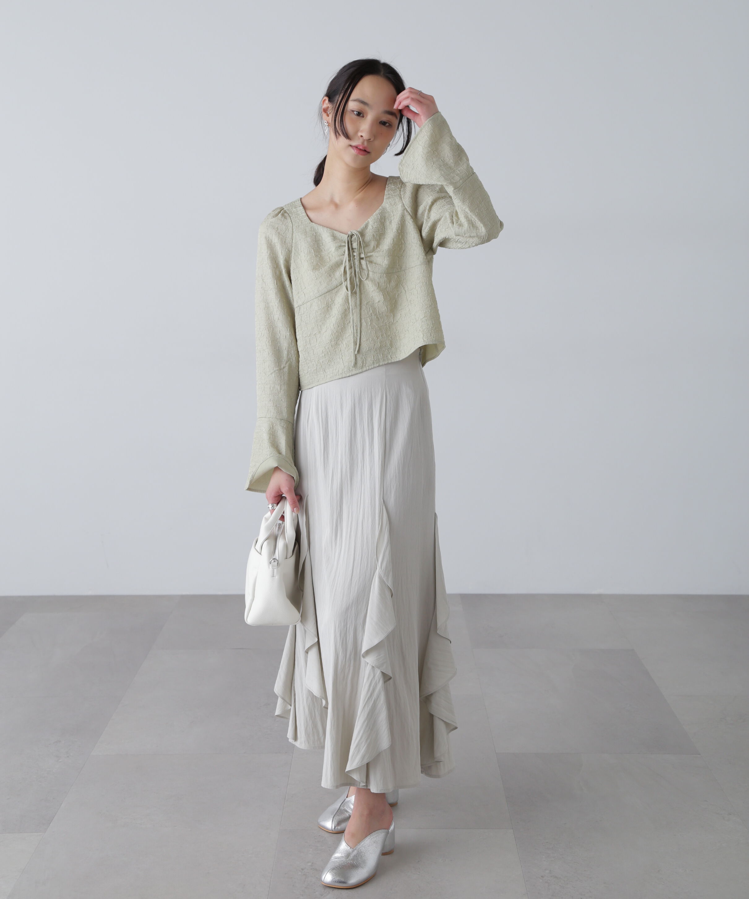  「パネルラッフルフリルマーメイドスカート」|スカート|