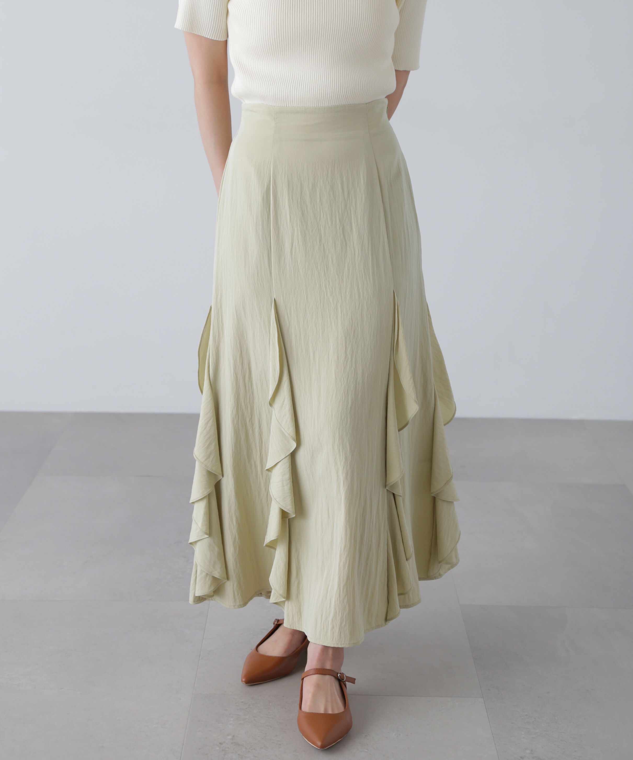  「パネルラッフルフリルマーメイドスカート」|スカート|