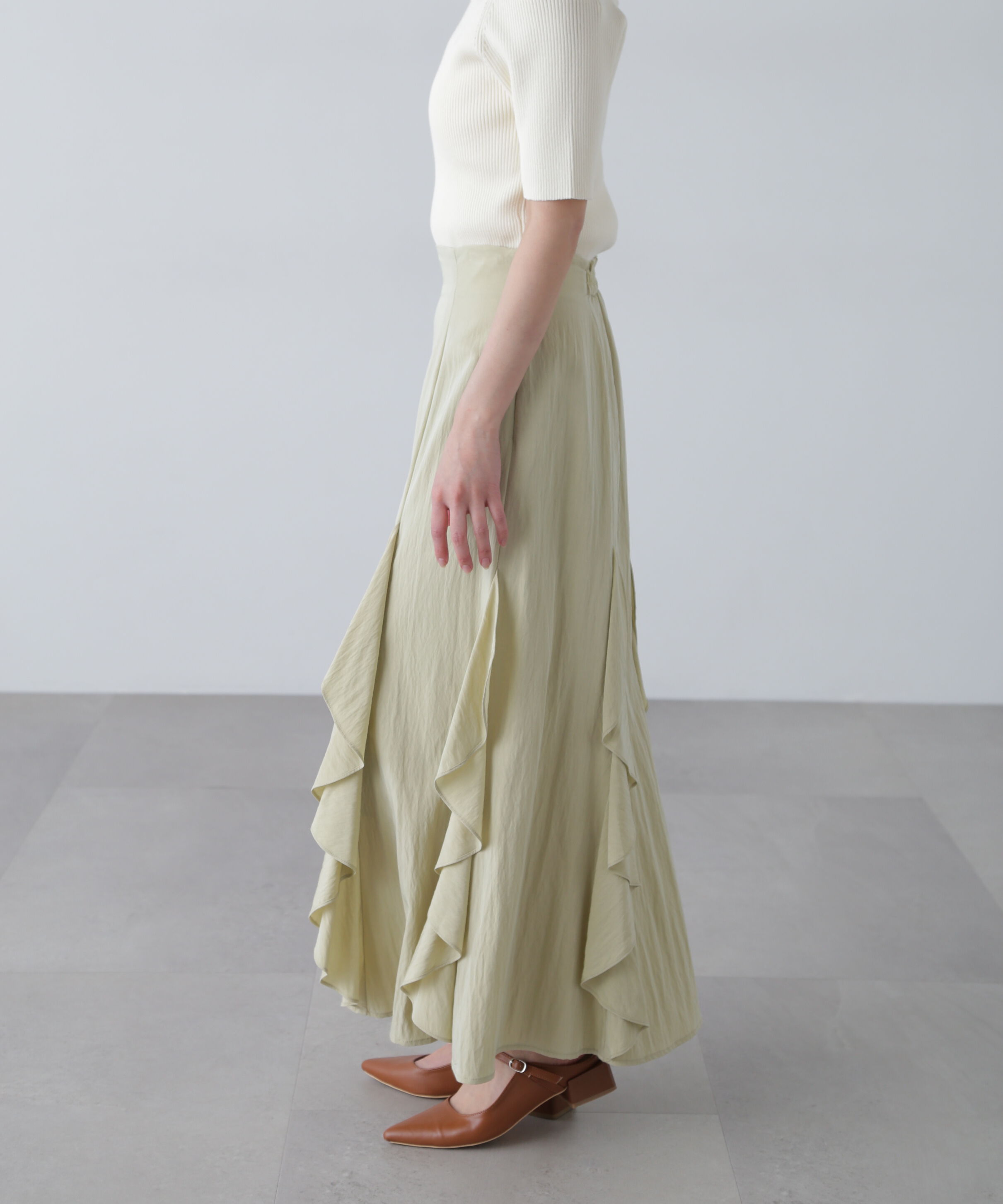  「パネルラッフルフリルマーメイドスカート」|スカート|