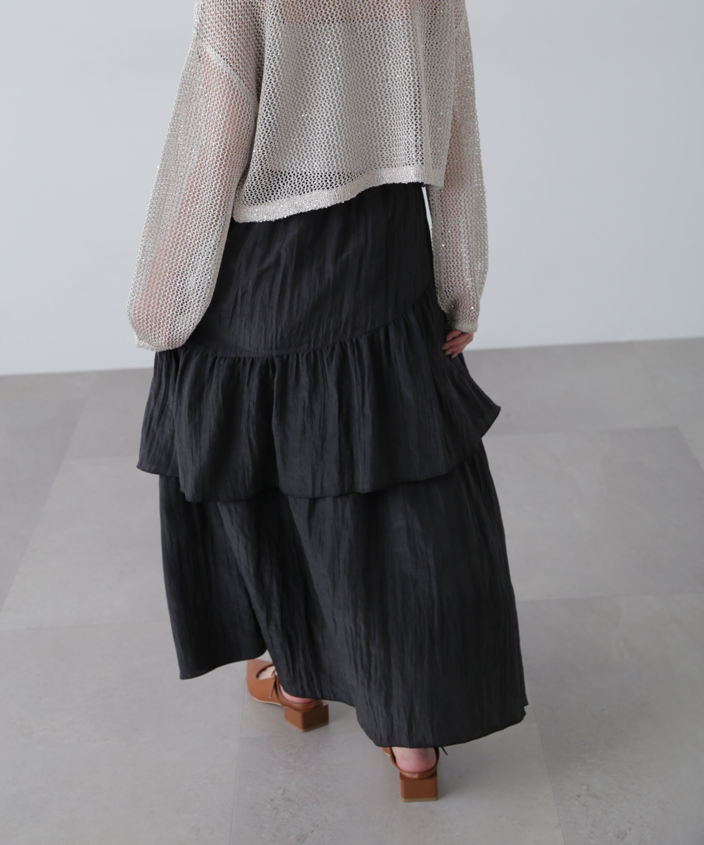  「ワッシャーランダムティアードスカート」|スカート|