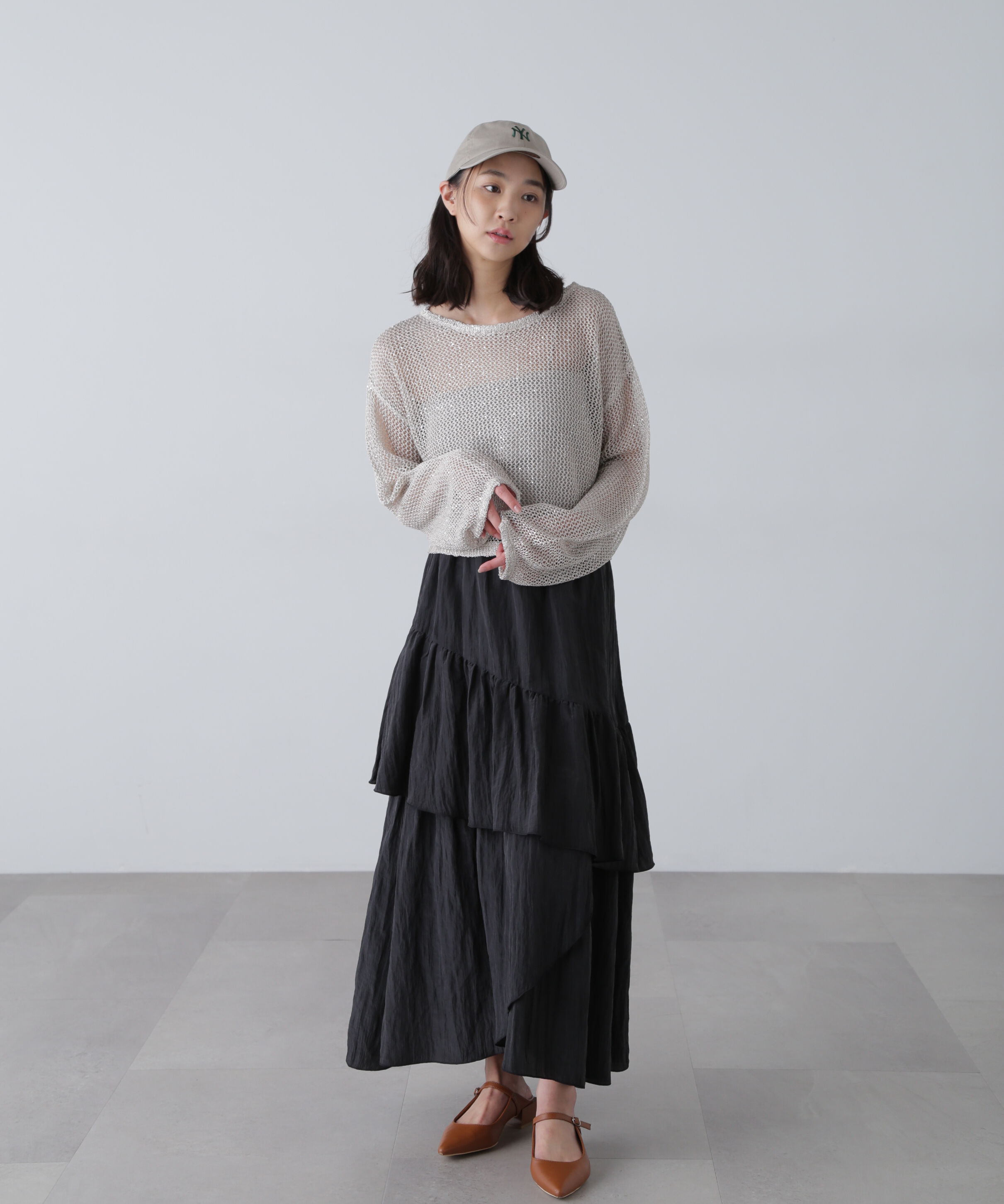  「ワッシャーランダムティアードスカート」|スカート|