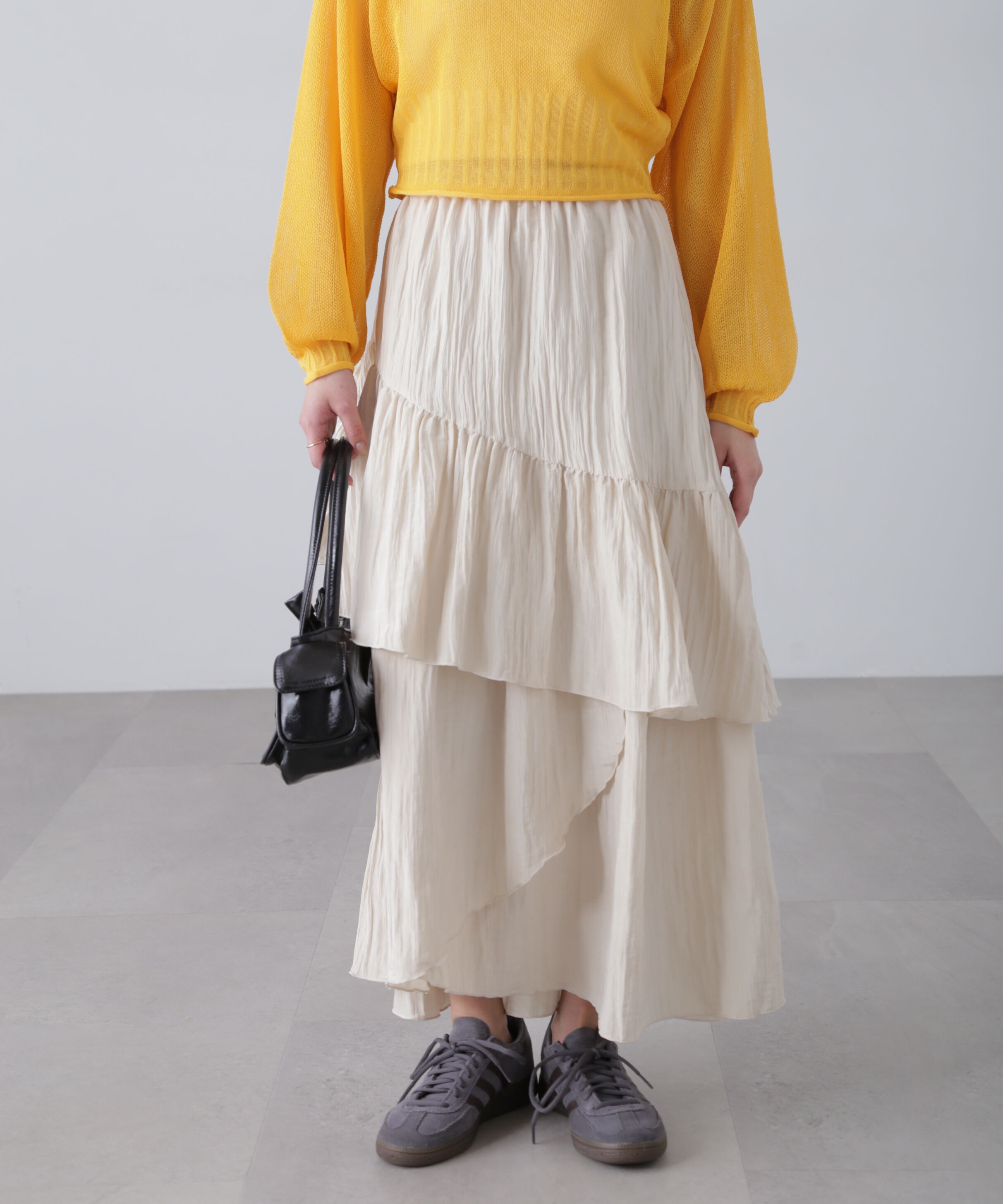  「ワッシャーランダムティアードスカート」|スカート|