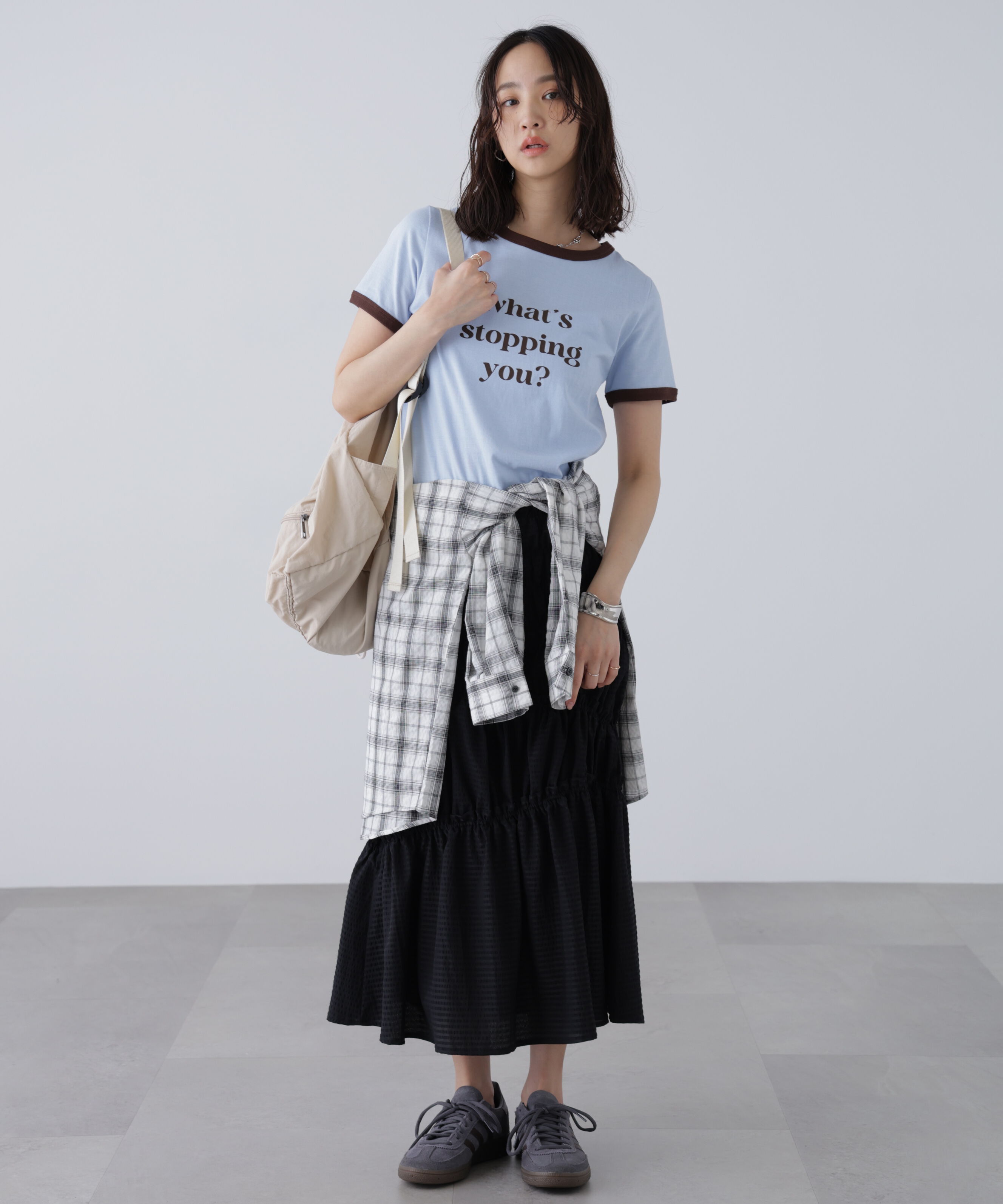  「シアーボーダーシャーリングスカート」|スカート|