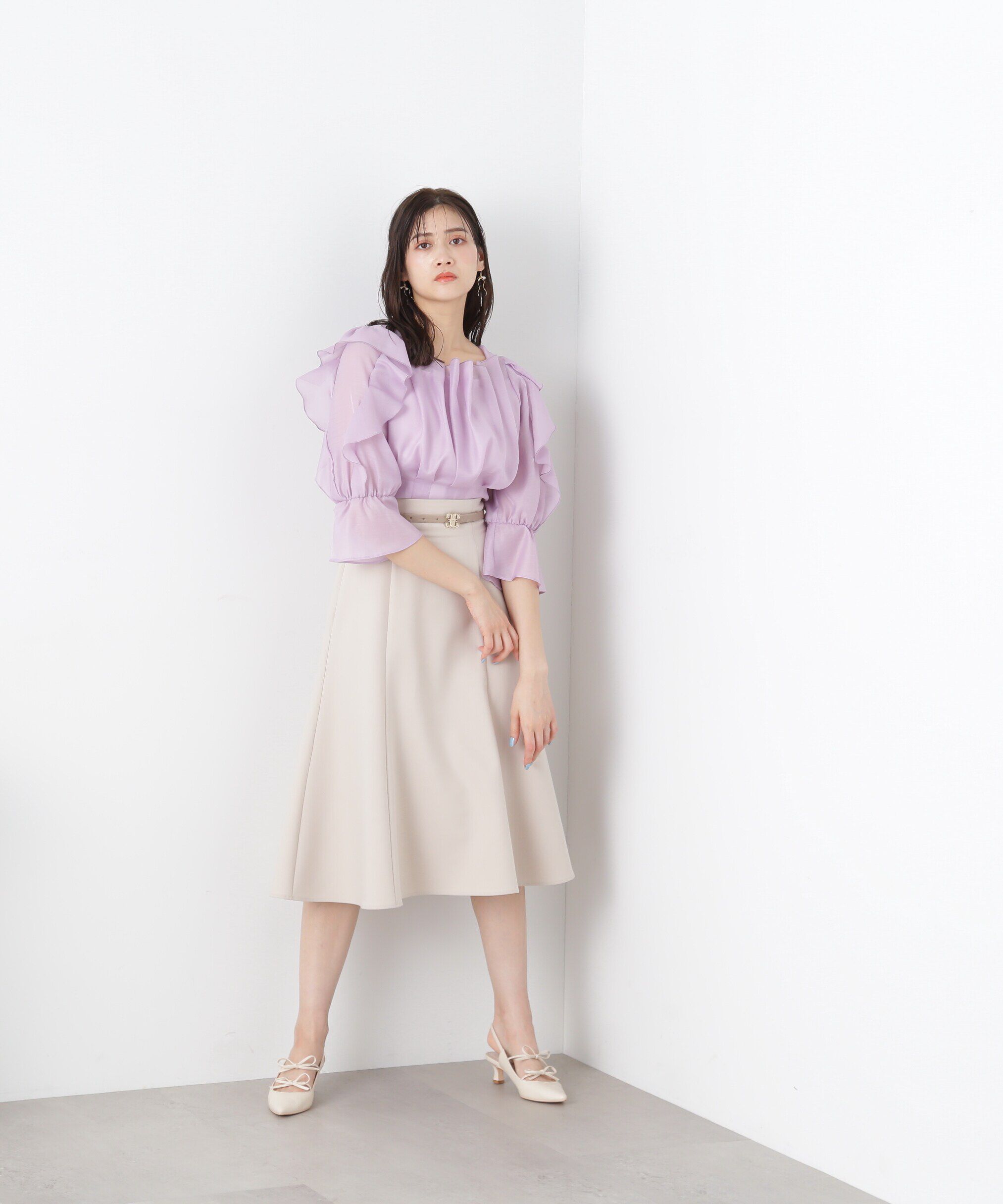  「ベルトツキセミフレアスカート」|スカート|