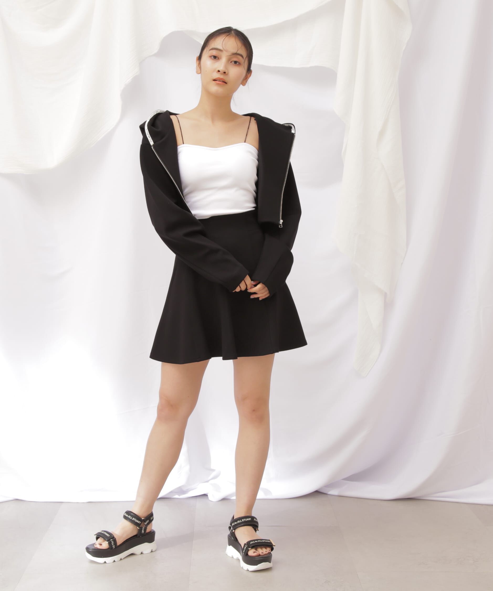  「構築ダイバーフレアミニスカート」|スカート|