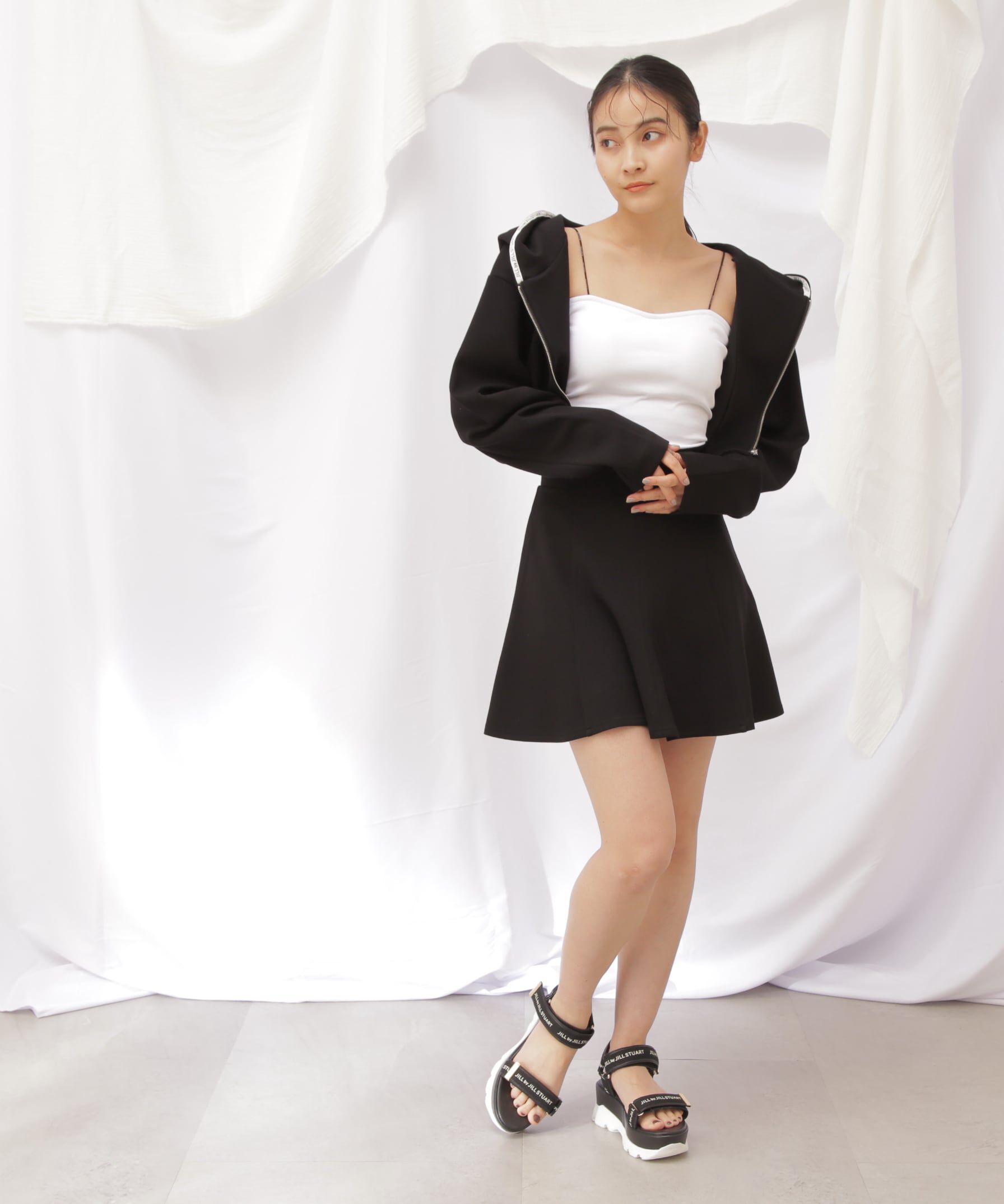  「構築ダイバーフレアミニスカート」|スカート|