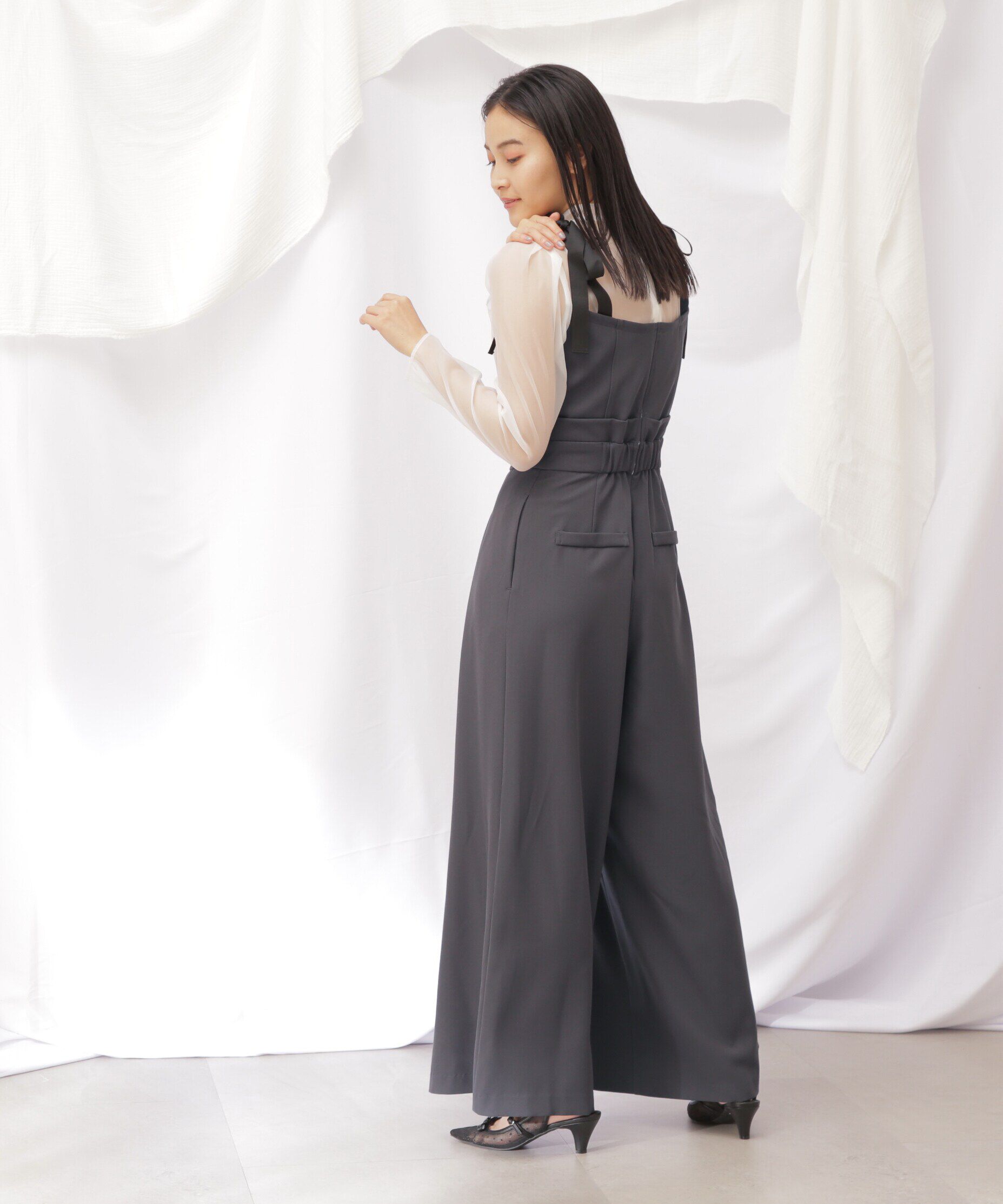  「肩リボンドッキングサロペット」|ワンピース|