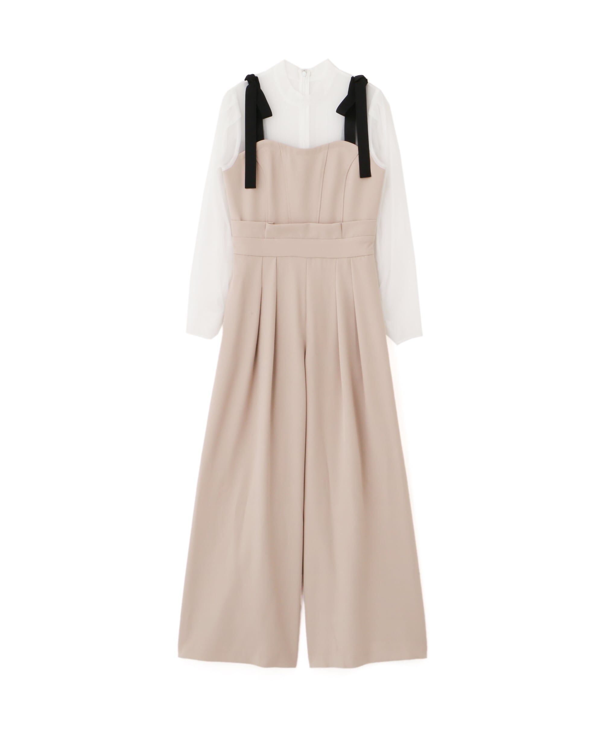  「肩リボンドッキングサロペット」|ワンピース|