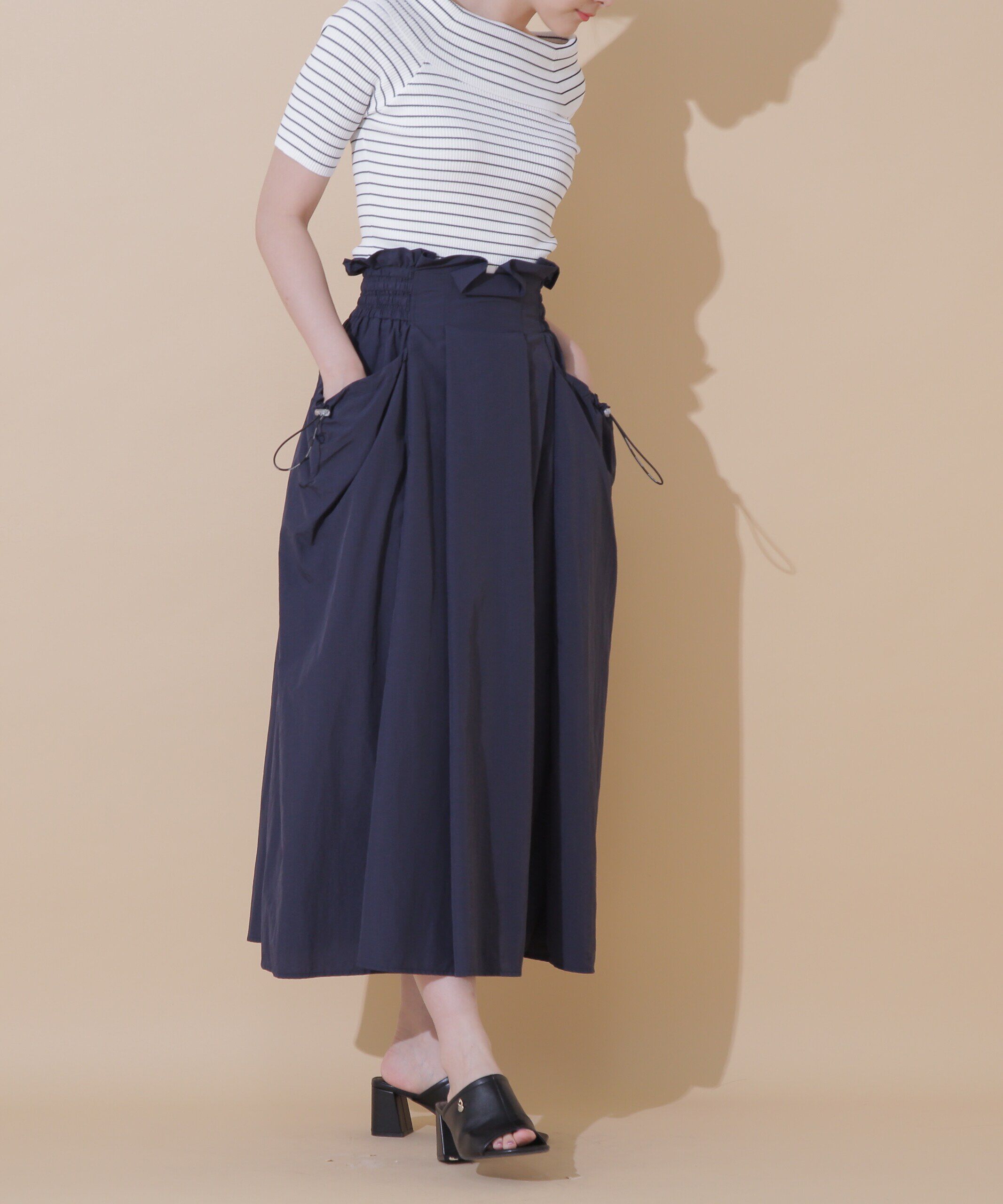  「◇ナイロンハイウエストフレアスカート」|スカート|