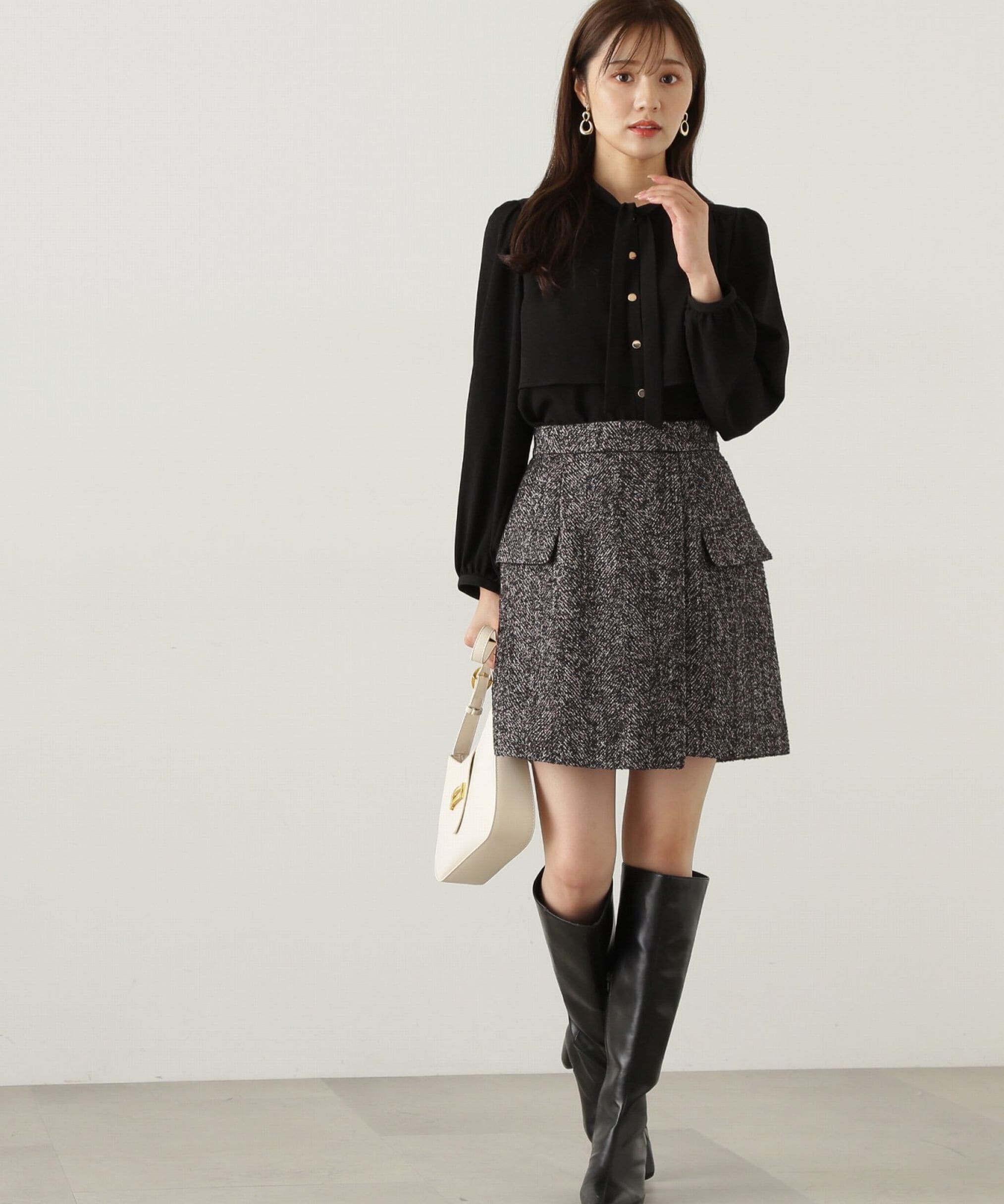 PROPORTION BODY DRESSING「フラップミニスカート　WEB限定カラー：エクリュツィード」|スカート|