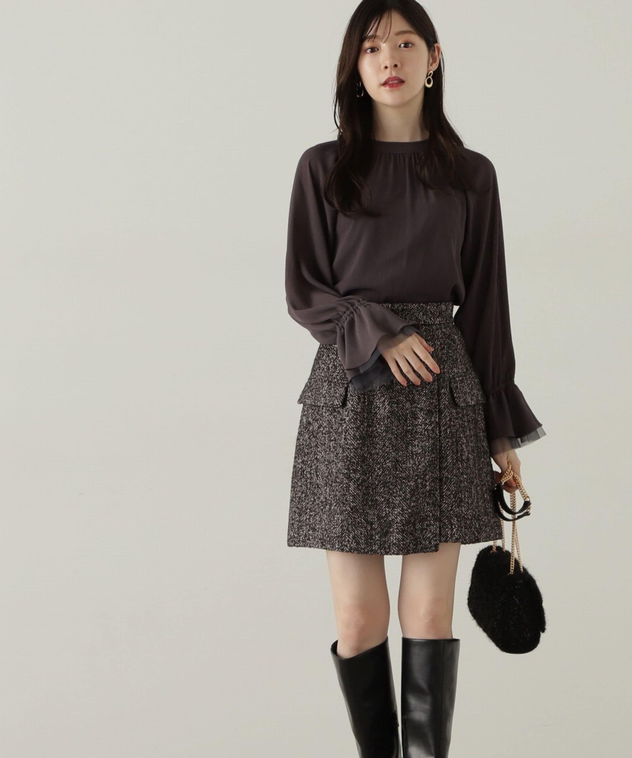 PROPORTION BODY DRESSING「フラップミニスカート　WEB限定カラー：エクリュツィード」|スカート|