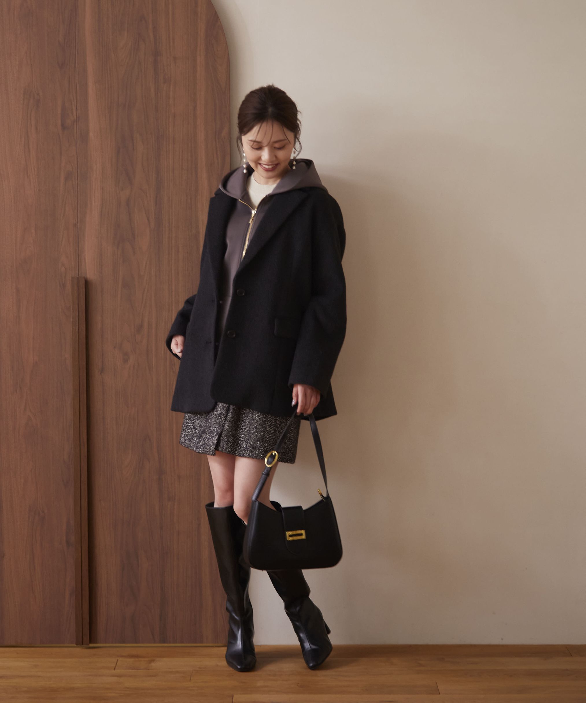 PROPORTION BODY DRESSING「フラップミニスカート　WEB限定カラー：エクリュツィード」|スカート|