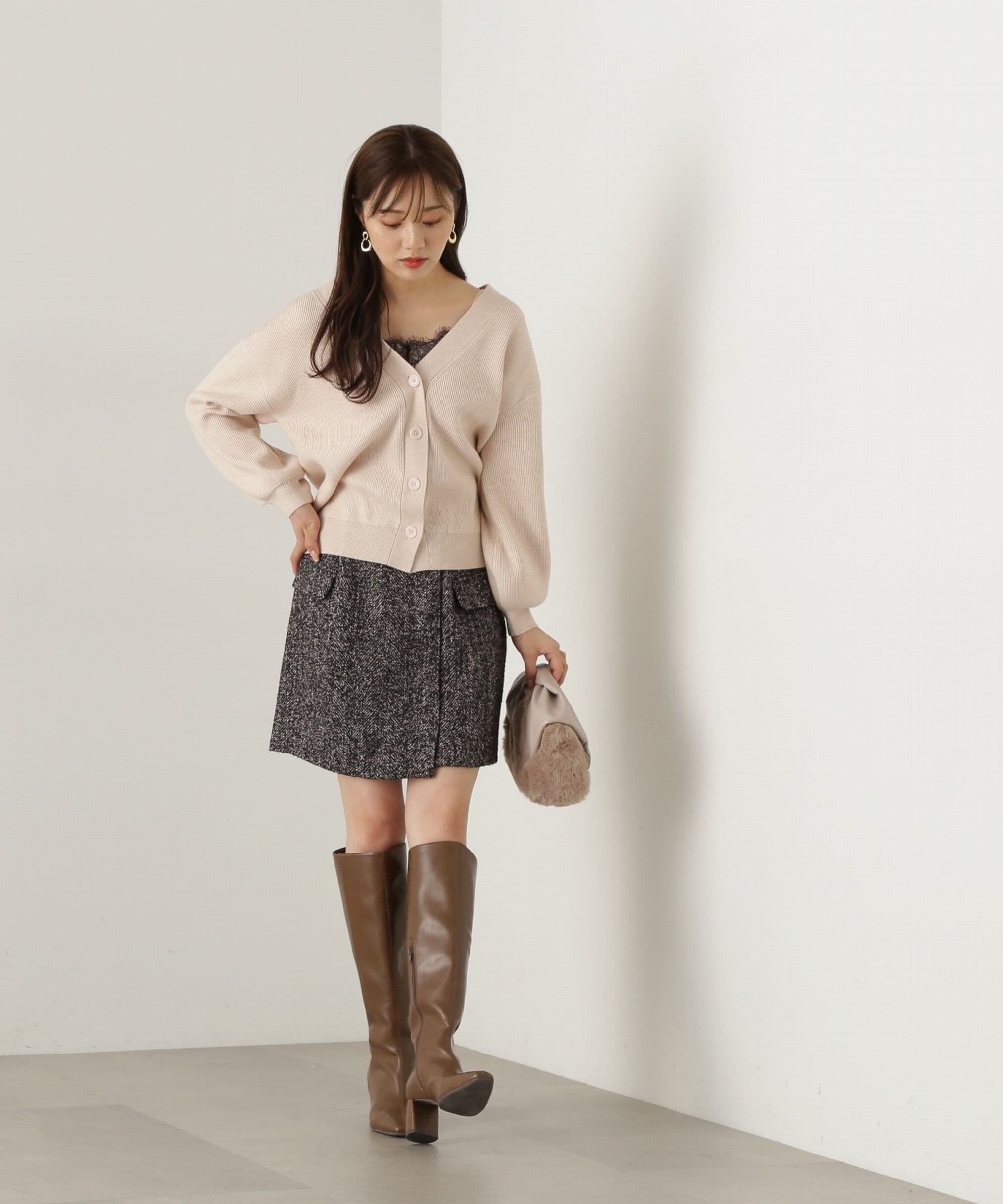 PROPORTION BODY DRESSING「フラップミニスカート　WEB限定カラー：エクリュツィード」|スカート|