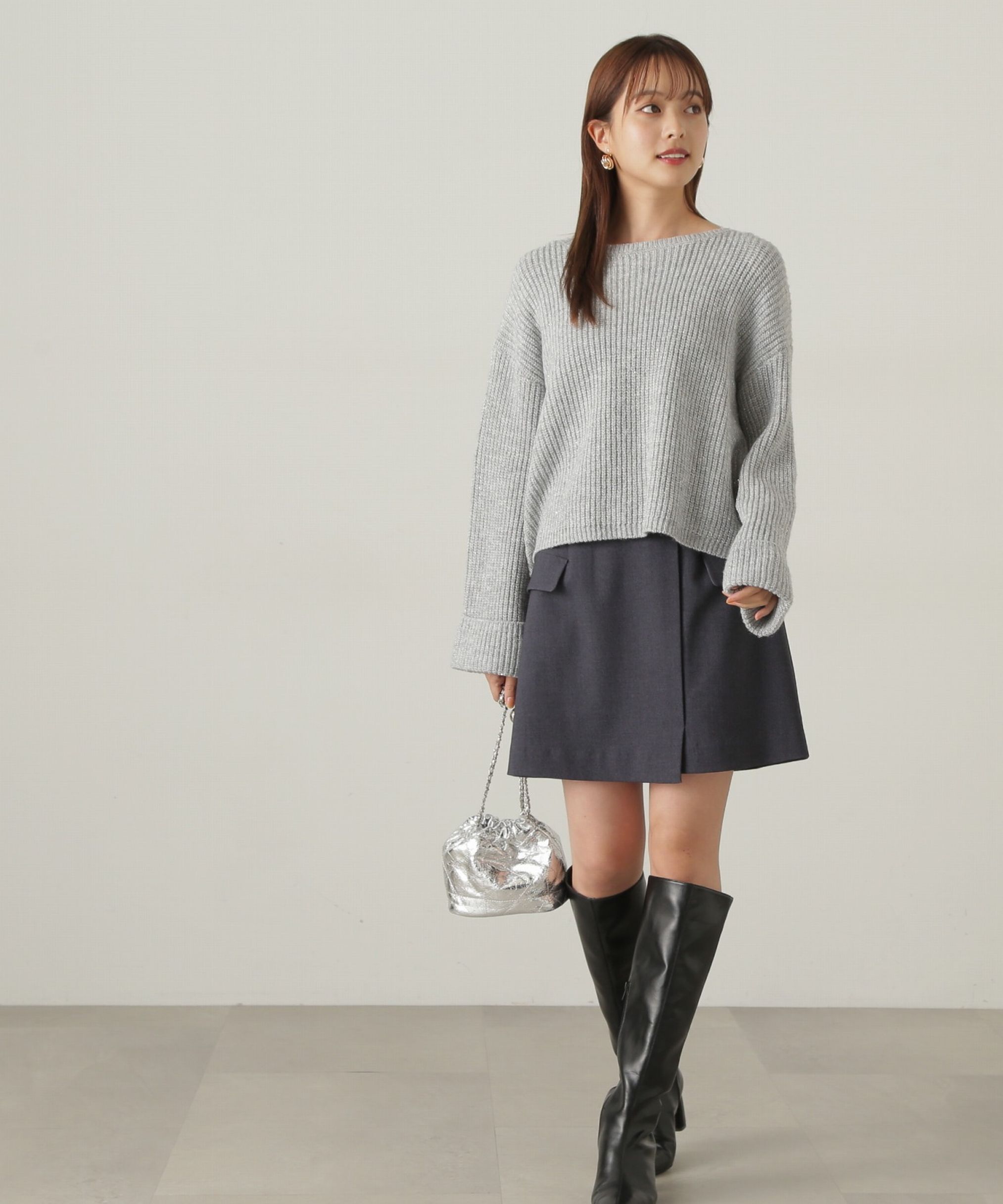 PROPORTION BODY DRESSING「フラップミニスカート　WEB限定カラー：エクリュツィード」|スカート|