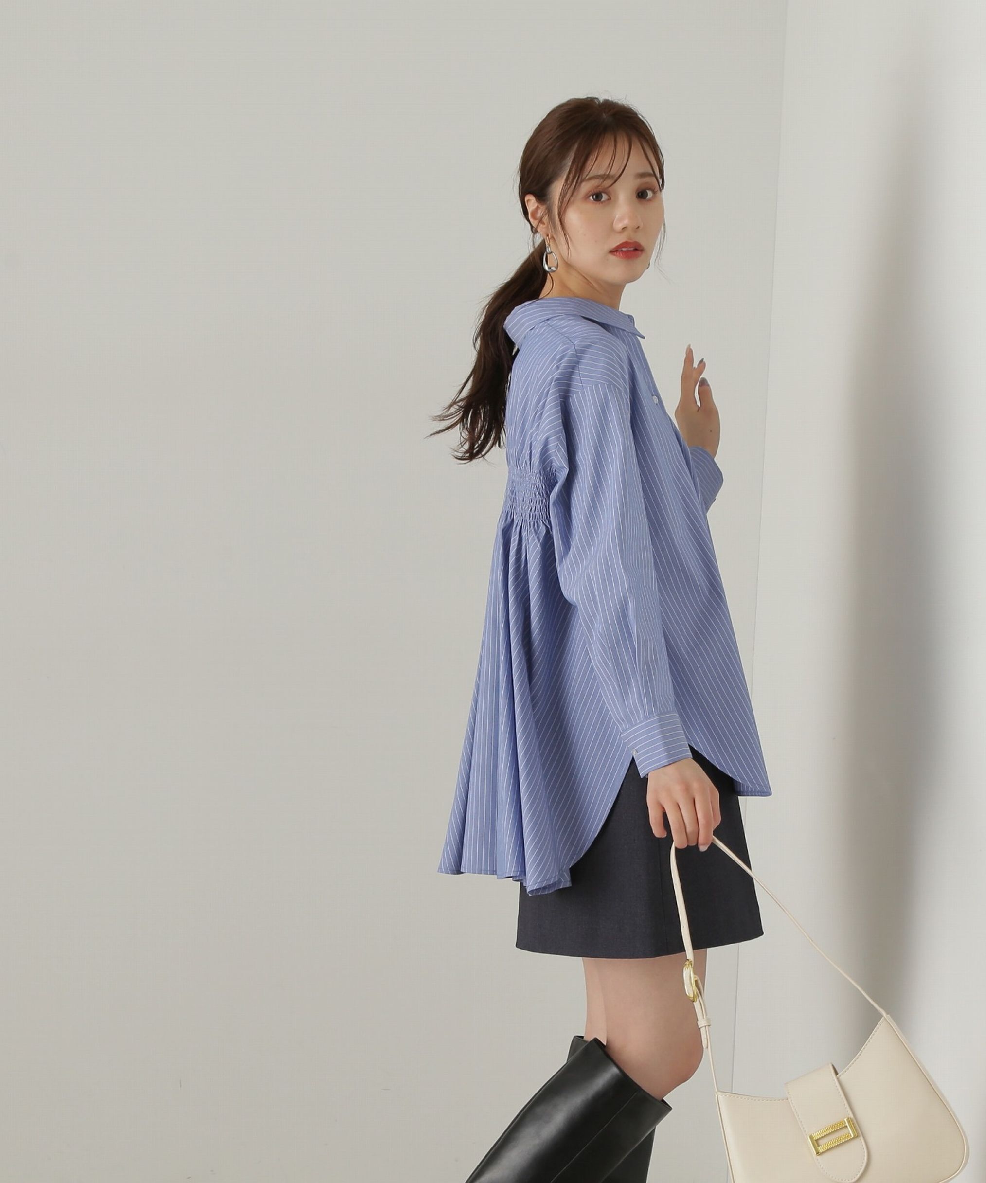 PROPORTION BODY DRESSING「フラップミニスカート　WEB限定カラー：エクリュツィード」|スカート|