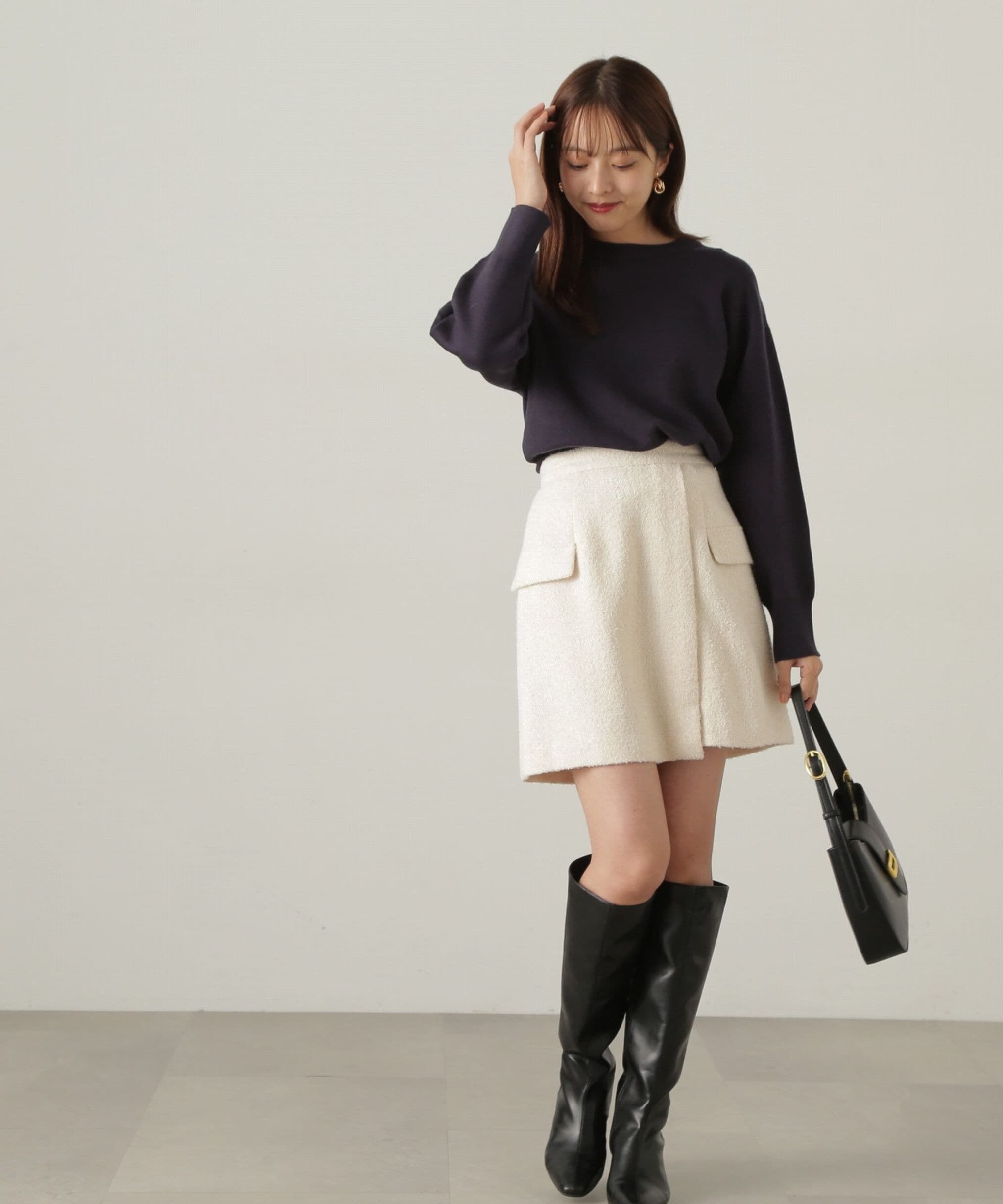 PROPORTION BODY DRESSING「フラップミニスカート　WEB限定カラー：エクリュツィード」|スカート|