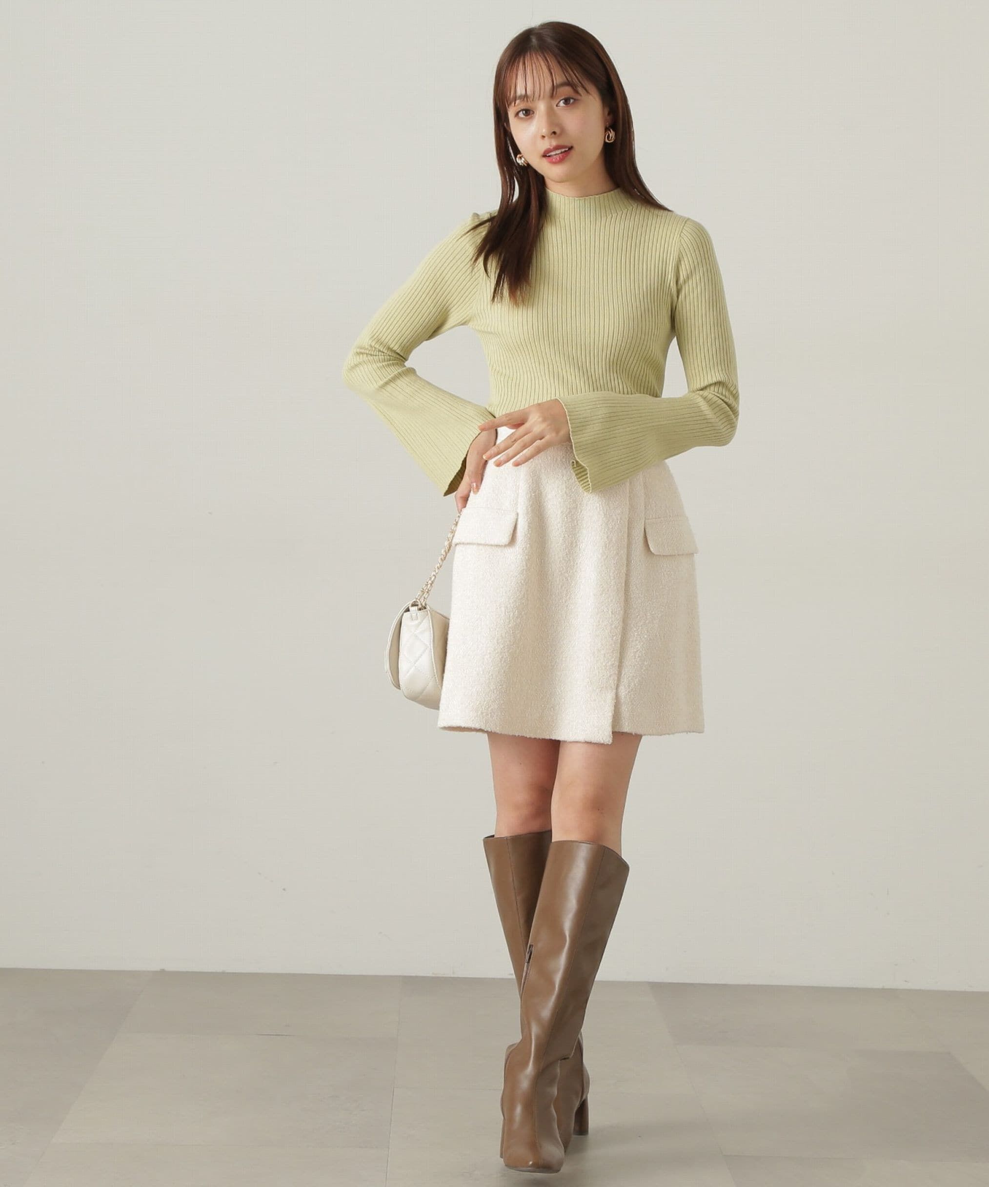 PROPORTION BODY DRESSING「フラップミニスカート　WEB限定カラー：エクリュツィード」|スカート|