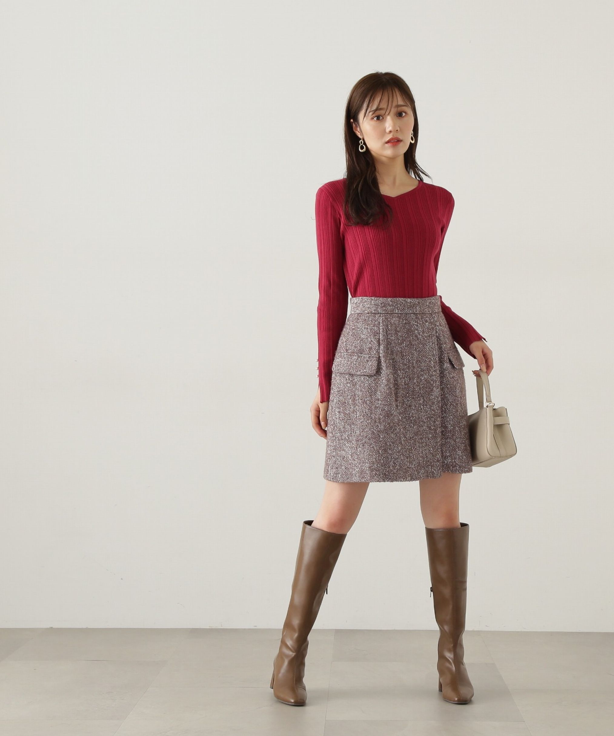 PROPORTION BODY DRESSING「フラップミニスカート　WEB限定カラー：エクリュツィード」|スカート|