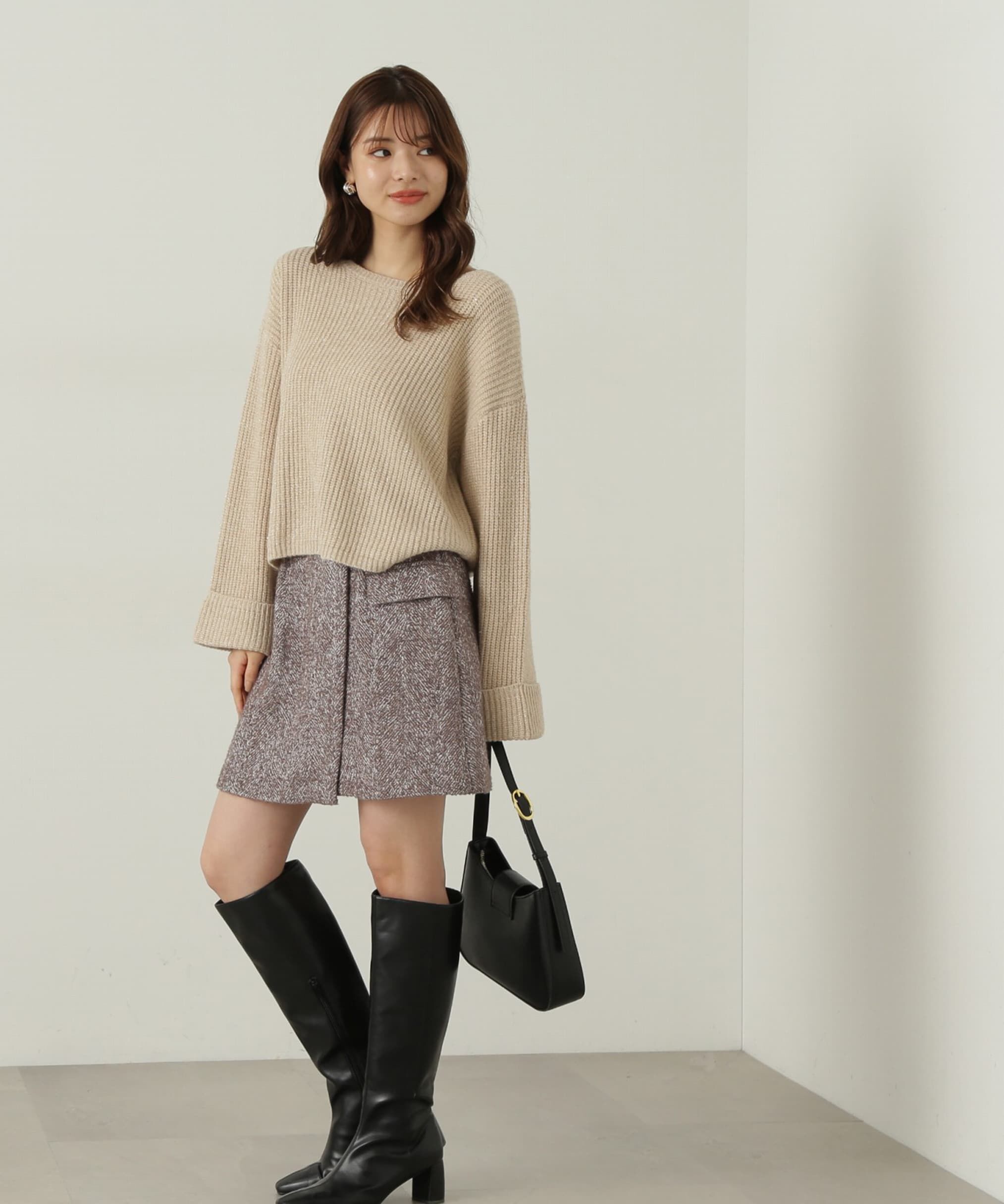 PROPORTION BODY DRESSING「フラップミニスカート　WEB限定カラー：エクリュツィード」|スカート|