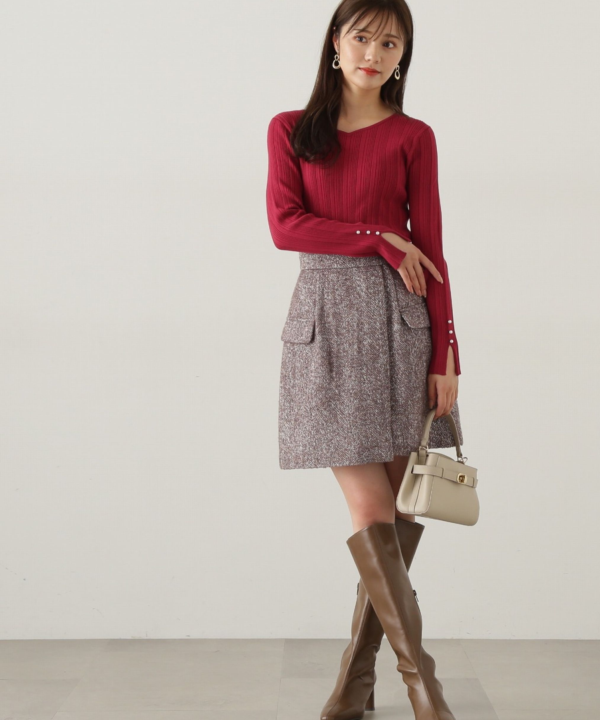 PROPORTION BODY DRESSING「フラップミニスカート　WEB限定カラー：エクリュツィード」|スカート|