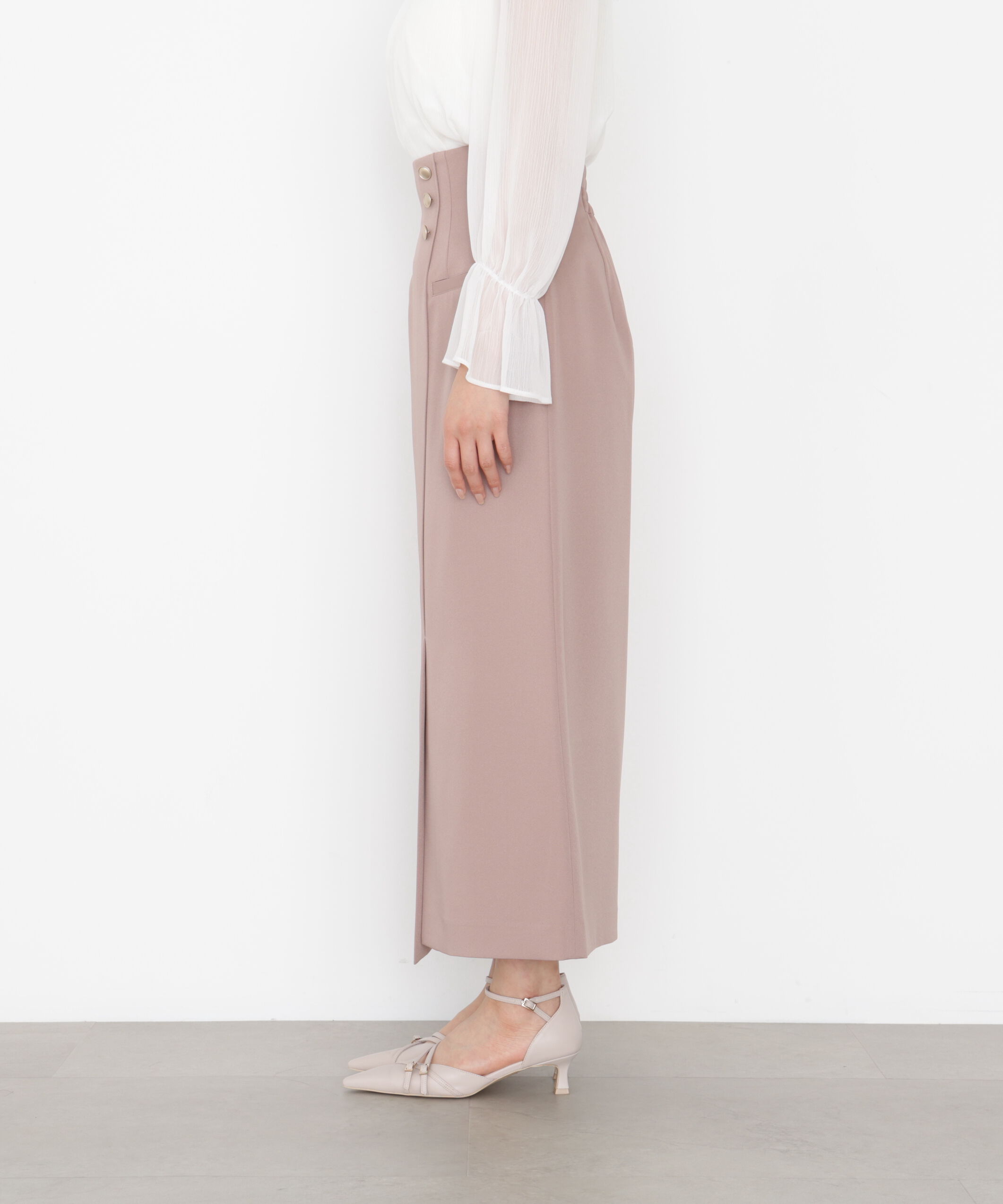 PROPORTION BODY DRESSING「アシメ釦ナロースカート 25AW」|スカート|