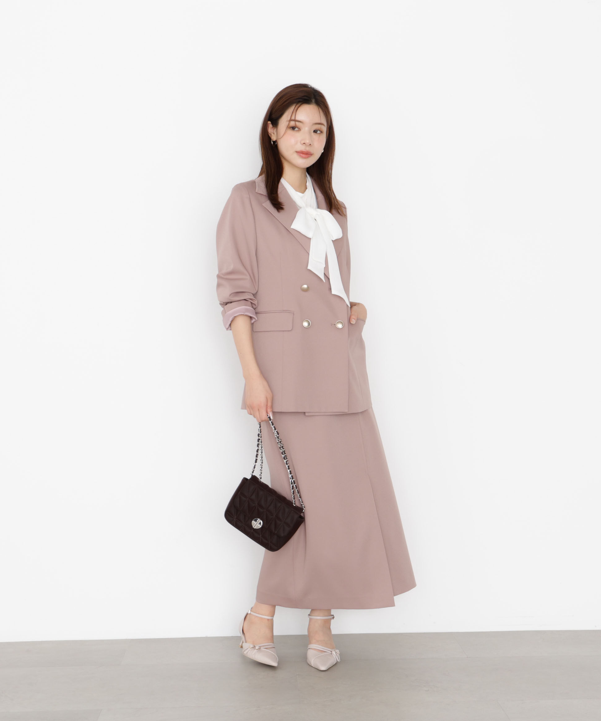 PROPORTION BODY DRESSING「アシメ釦ナロースカート 25AW」|スカート|