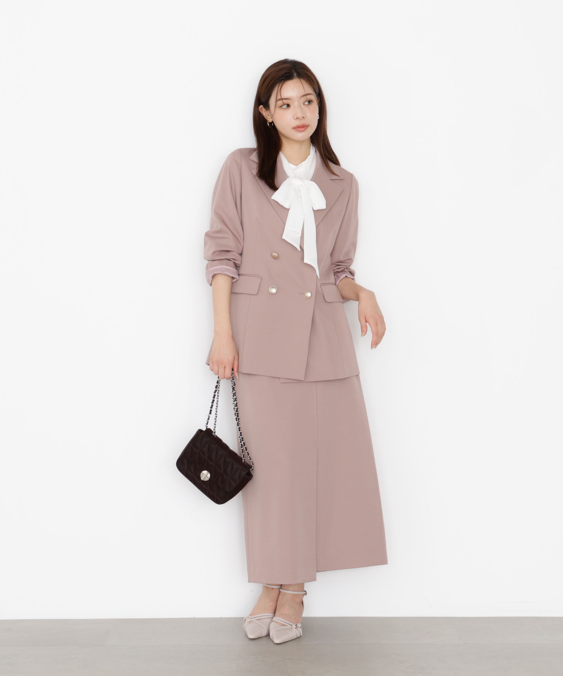 PROPORTION BODY DRESSING「アシメ釦ナロースカート 25AW」|スカート|