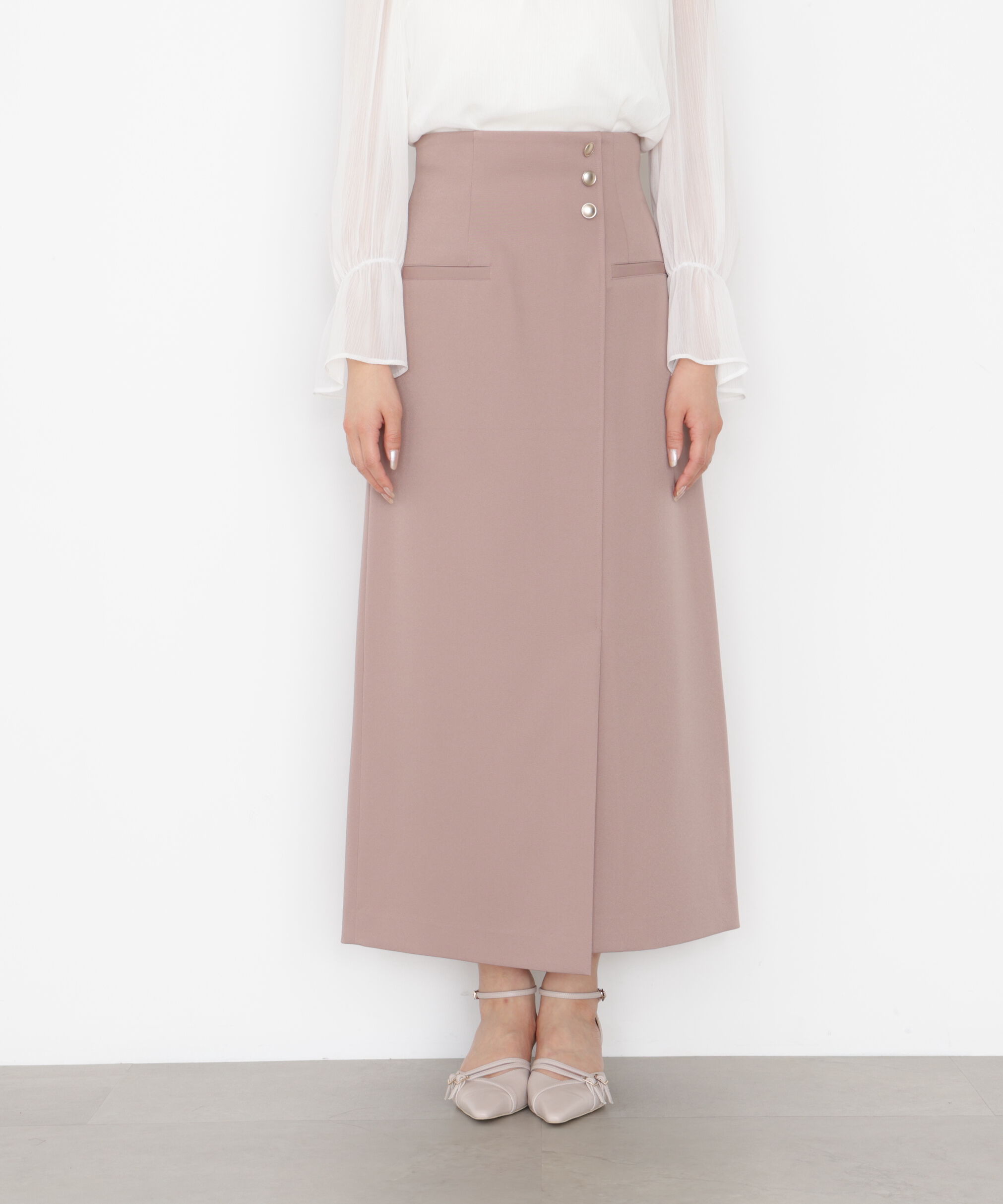 PROPORTION BODY DRESSING「アシメ釦ナロースカート 25AW」|スカート|