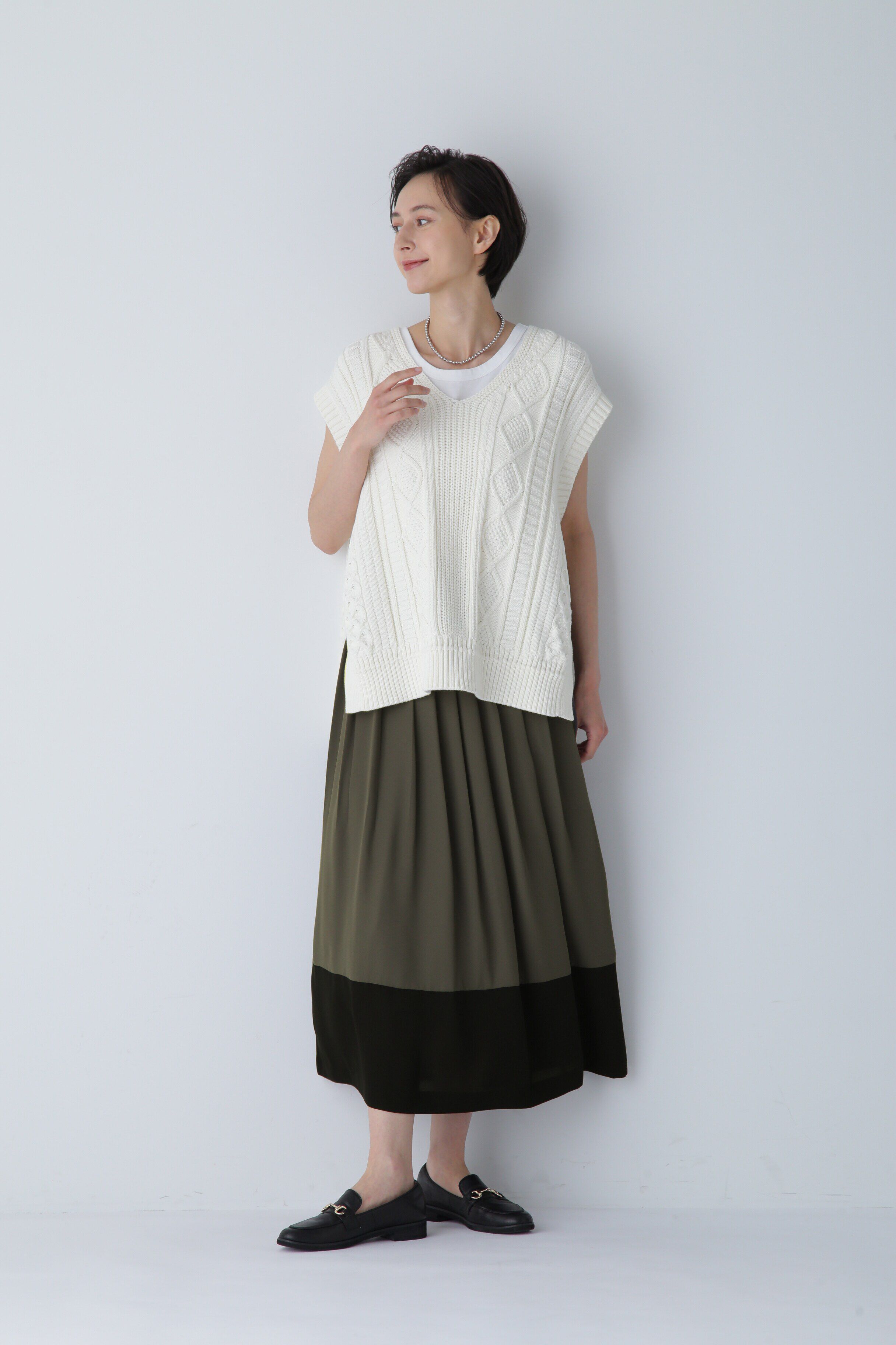  「◆バイカラープリーツスカート」|スカート|