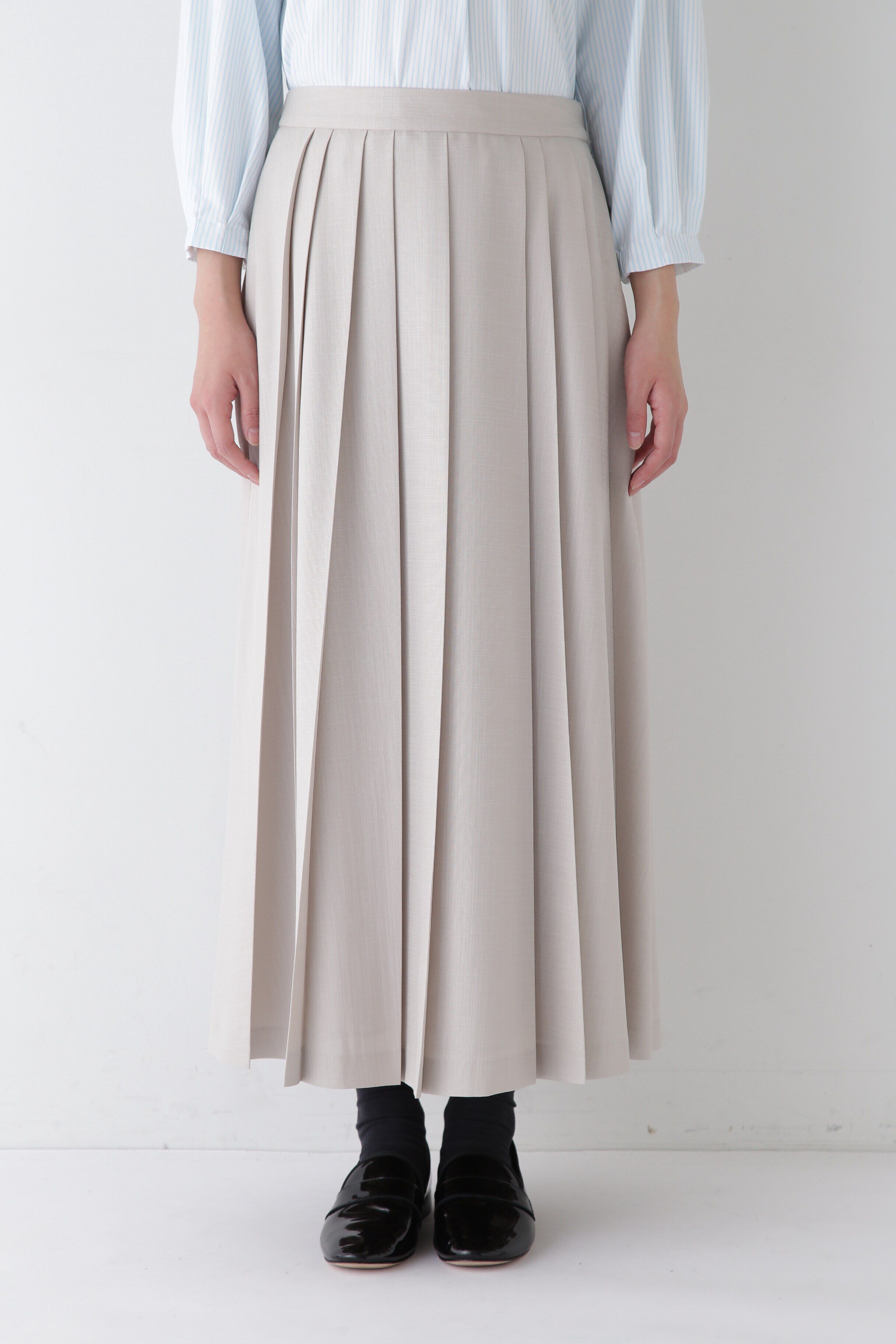  「◆リネンライクブッチャーランダムプリーツスカート」|スカート|