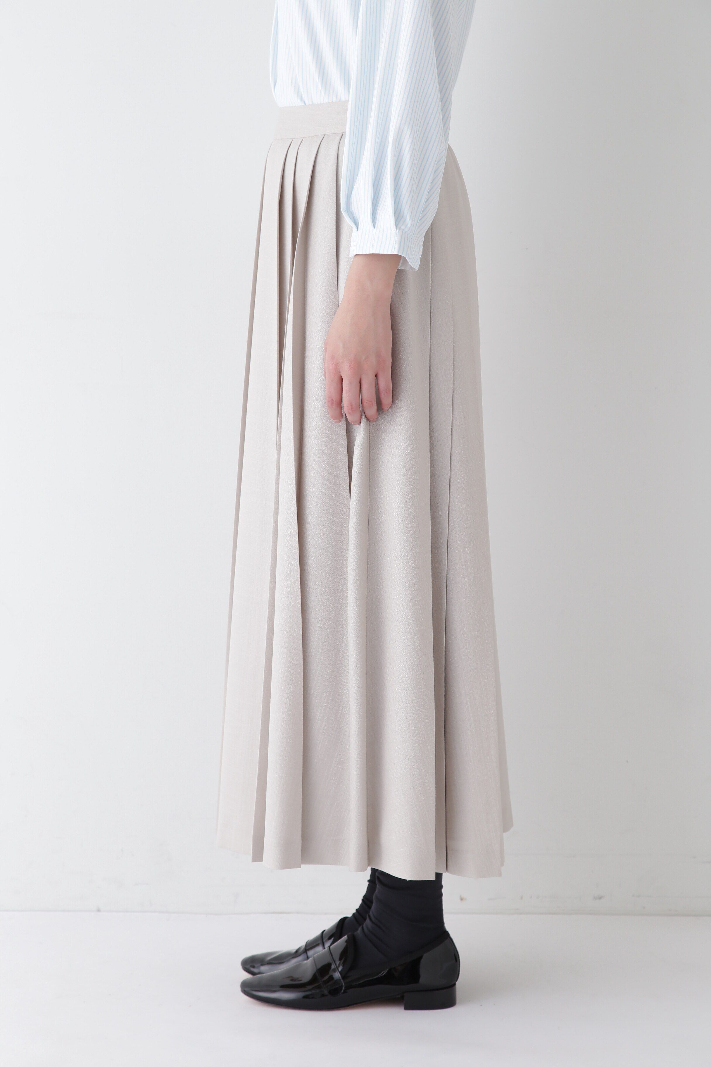  「◆リネンライクブッチャーランダムプリーツスカート」|スカート|