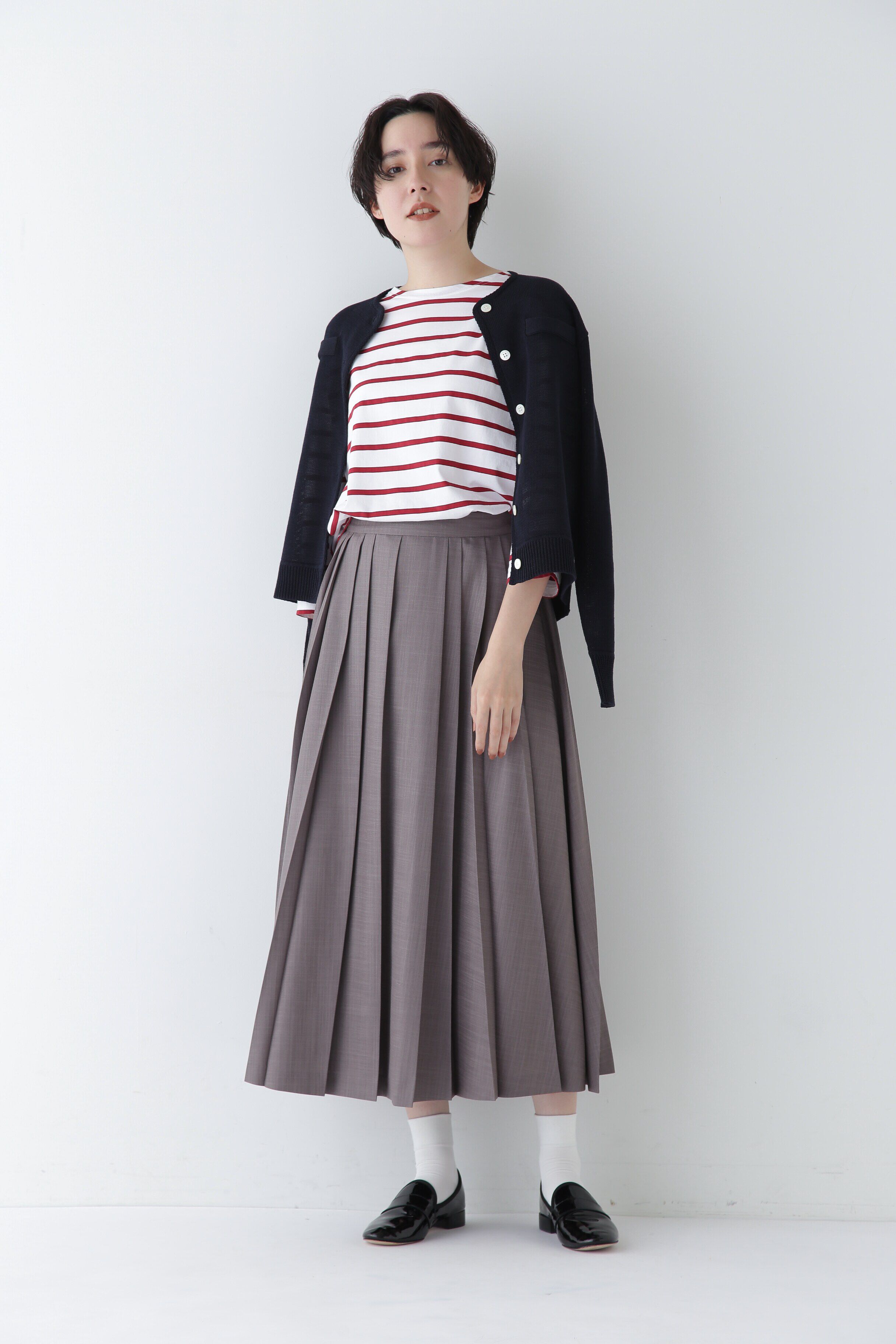  「◆リネンライクブッチャーランダムプリーツスカート」|スカート|