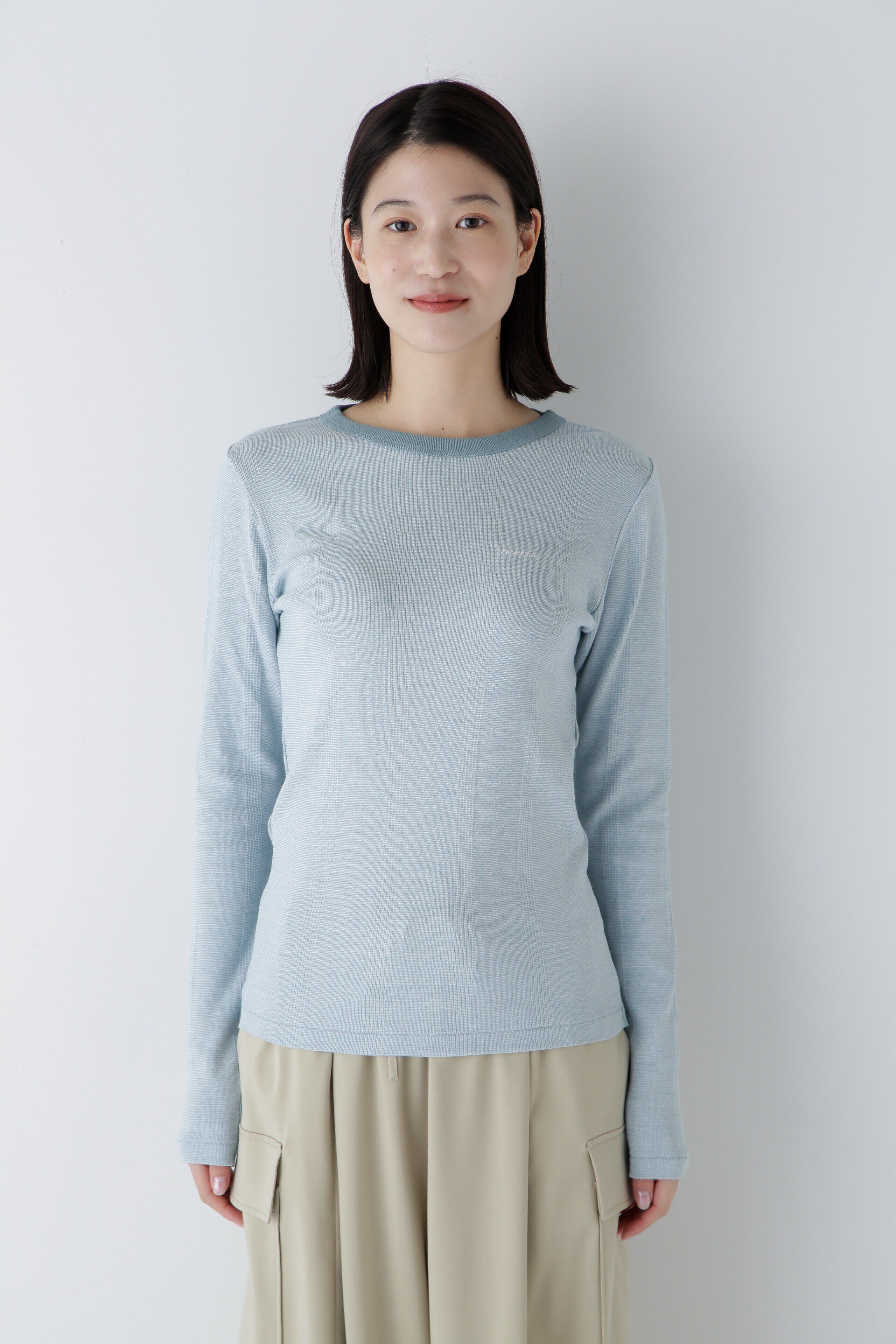  「◆パネルリブロングスリーブＴシャツ」|Tシャツ・カットソー|