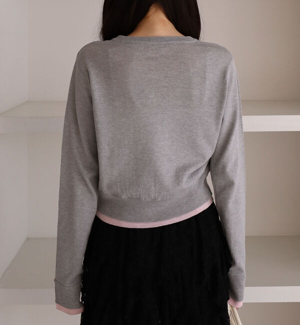 archives「【ＯＮかわ】配色レイヤードニットカーディガン」|カーディガン|